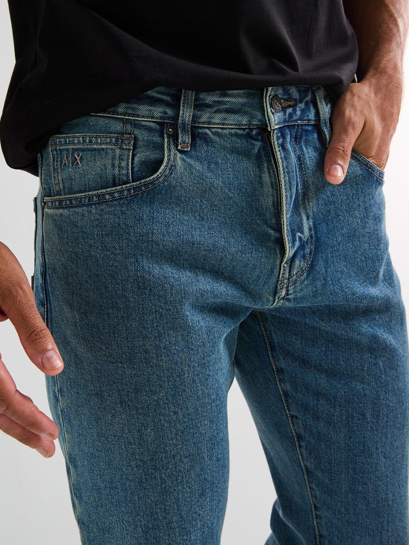  image of armani-exchange-comfort-tapered-fit-jeans-mid-wash