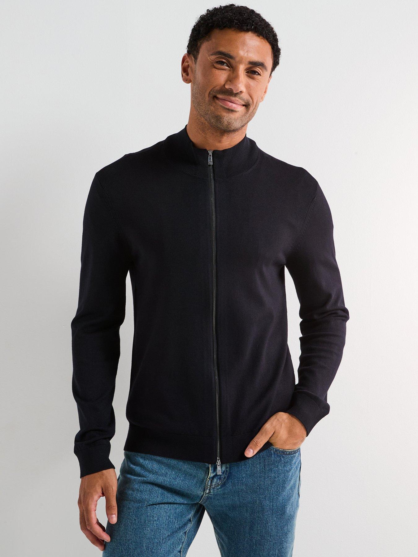 undefined Zip Knitted Cardigan - Navy