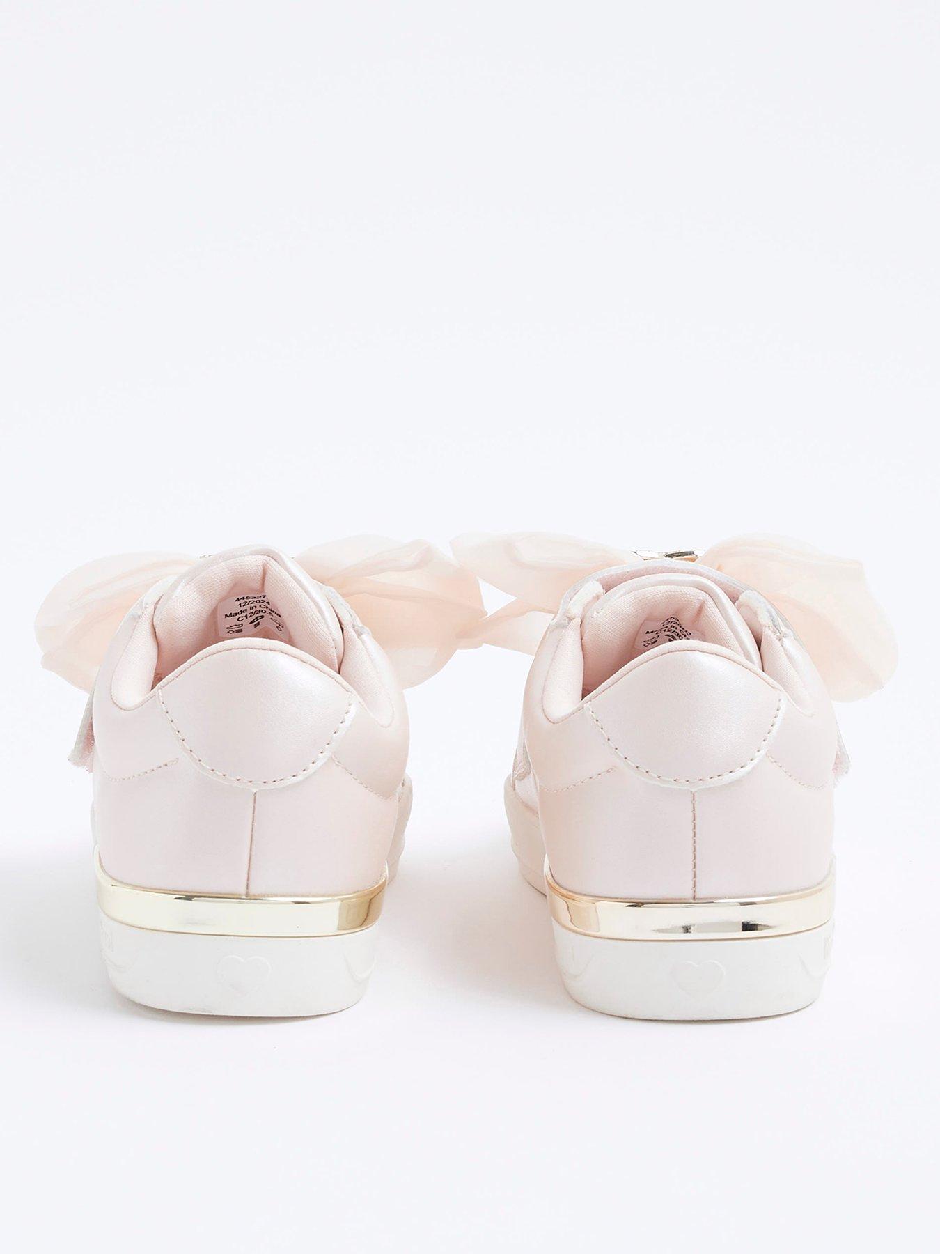 Image 3 of 5 of River Island Older Girls Organza Bow Trainers - Pink
