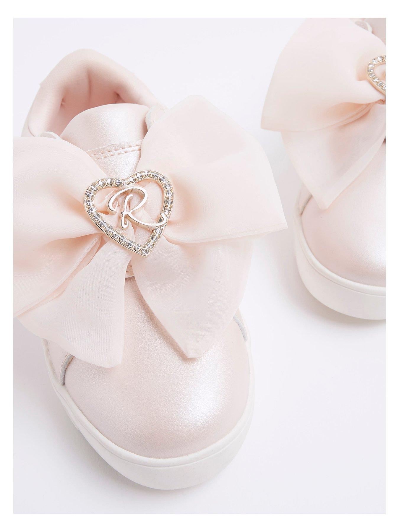Image 5 of 5 of River Island Older Girls Organza Bow Trainers - Pink
