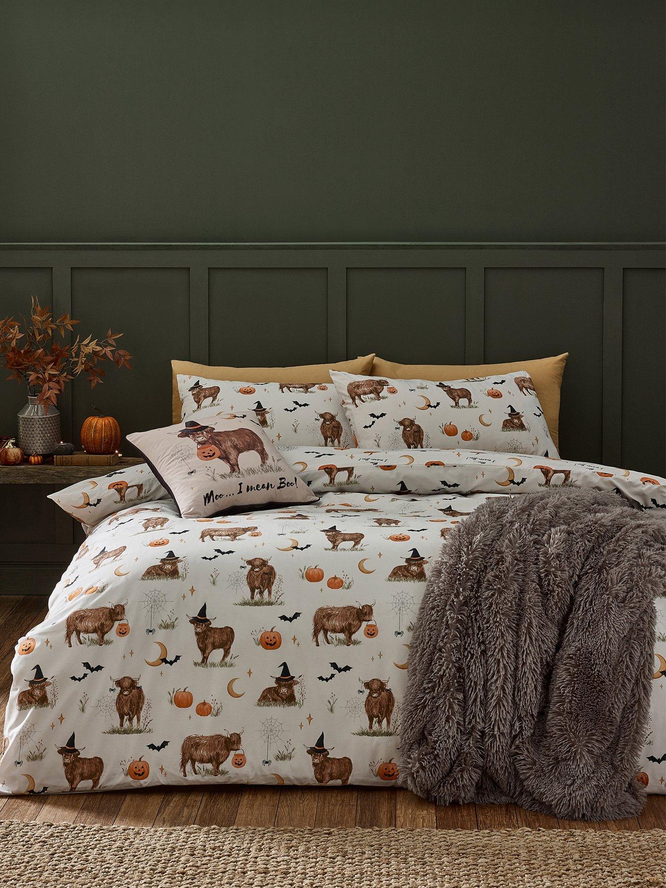 undefined Halloween Highland Cow Duvet Set