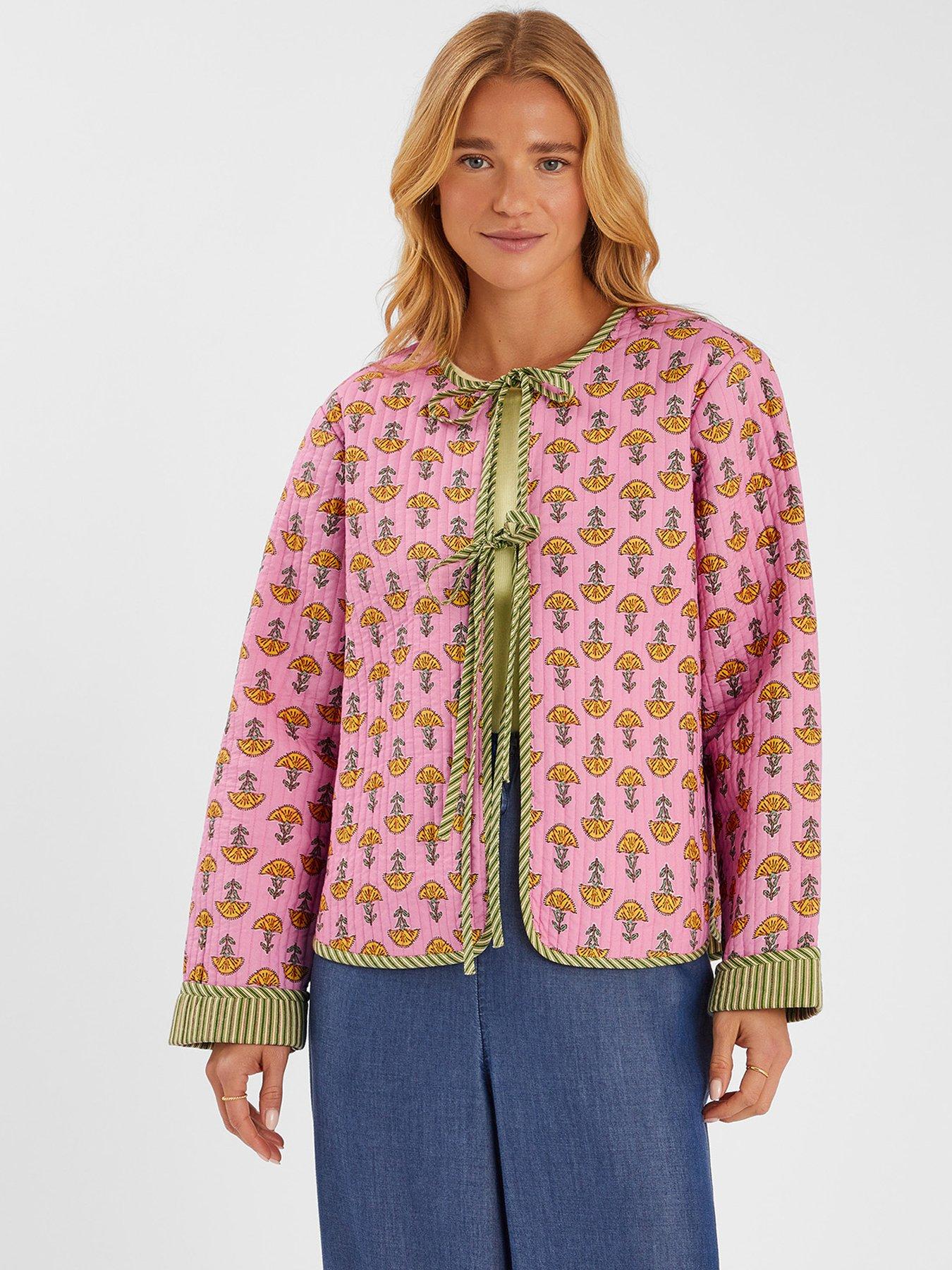 undefined Marigold Print Quilted Jacket - Pink
