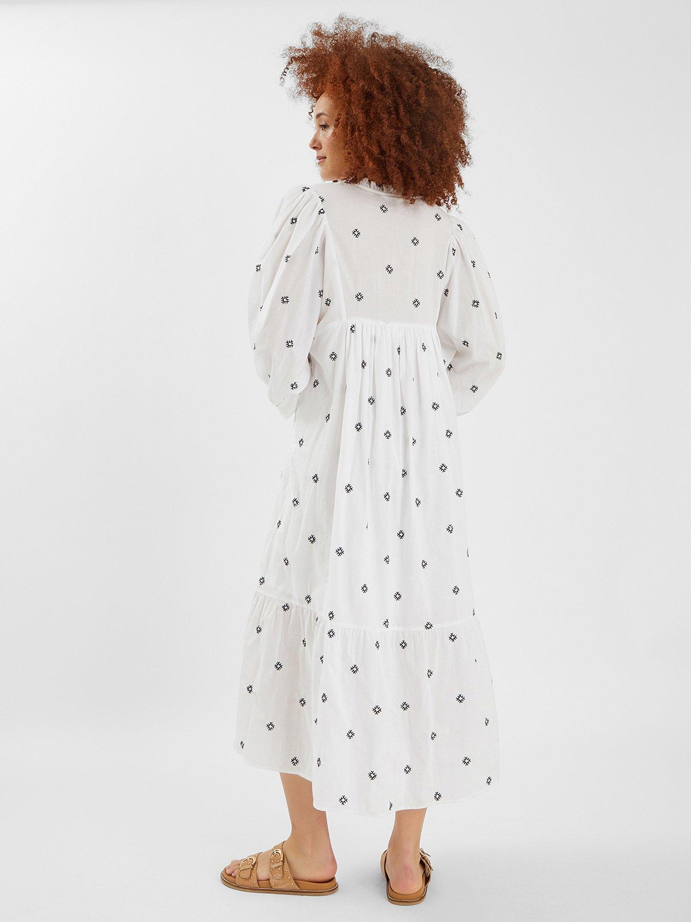  image of accessorize-embroidered-long-sleeve-maxi-dress-white