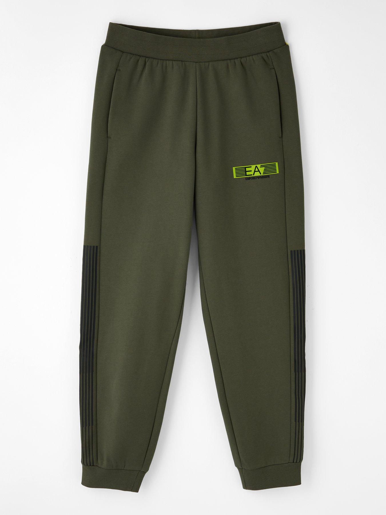  image of ea7-emporio-armani-boys-train-7-lines-jog-pants-khaki