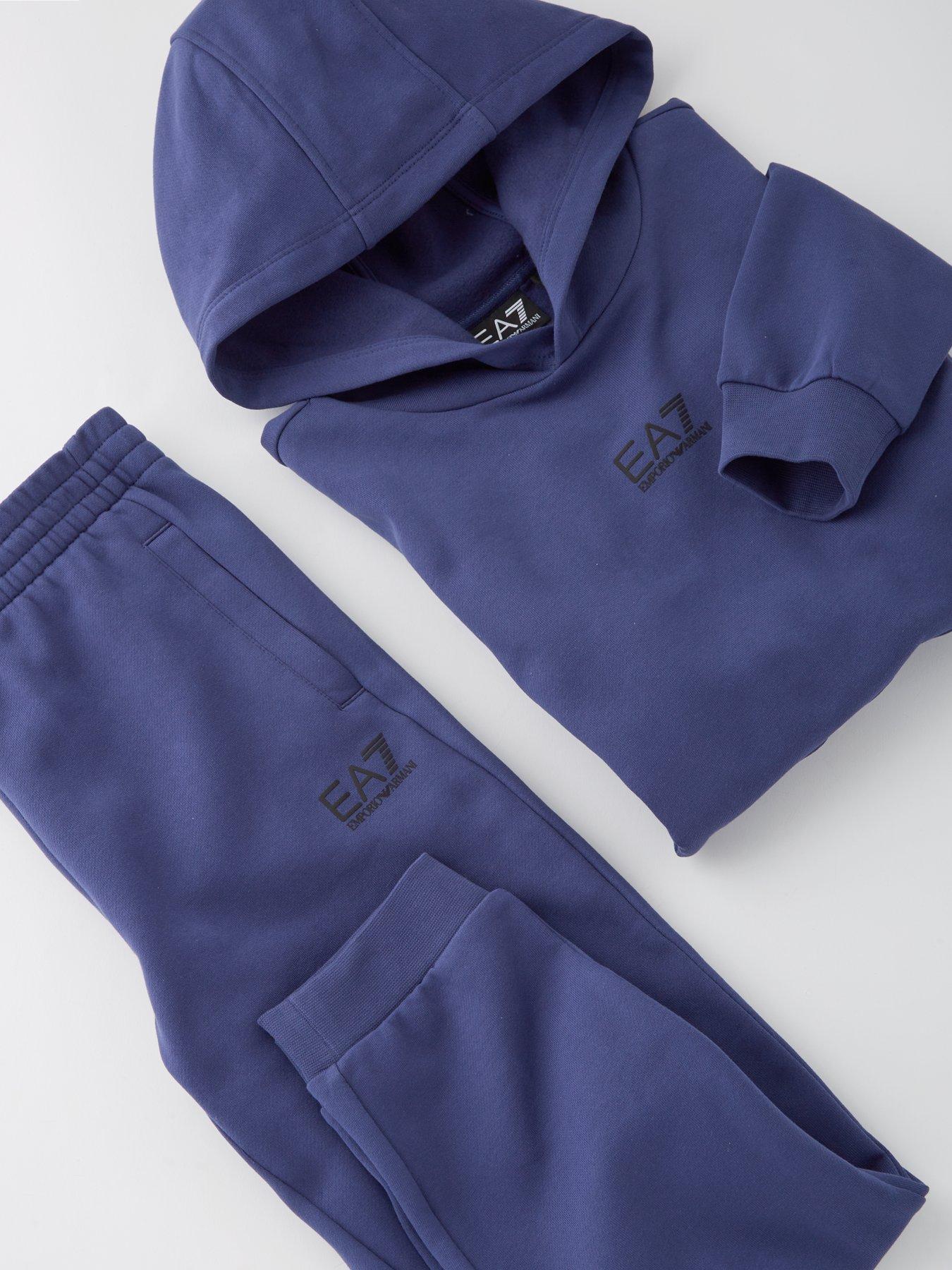 Image 5 of 5 of EA7 Emporio Armani Boys Core Id Hoodie Tracksuit - Blue
