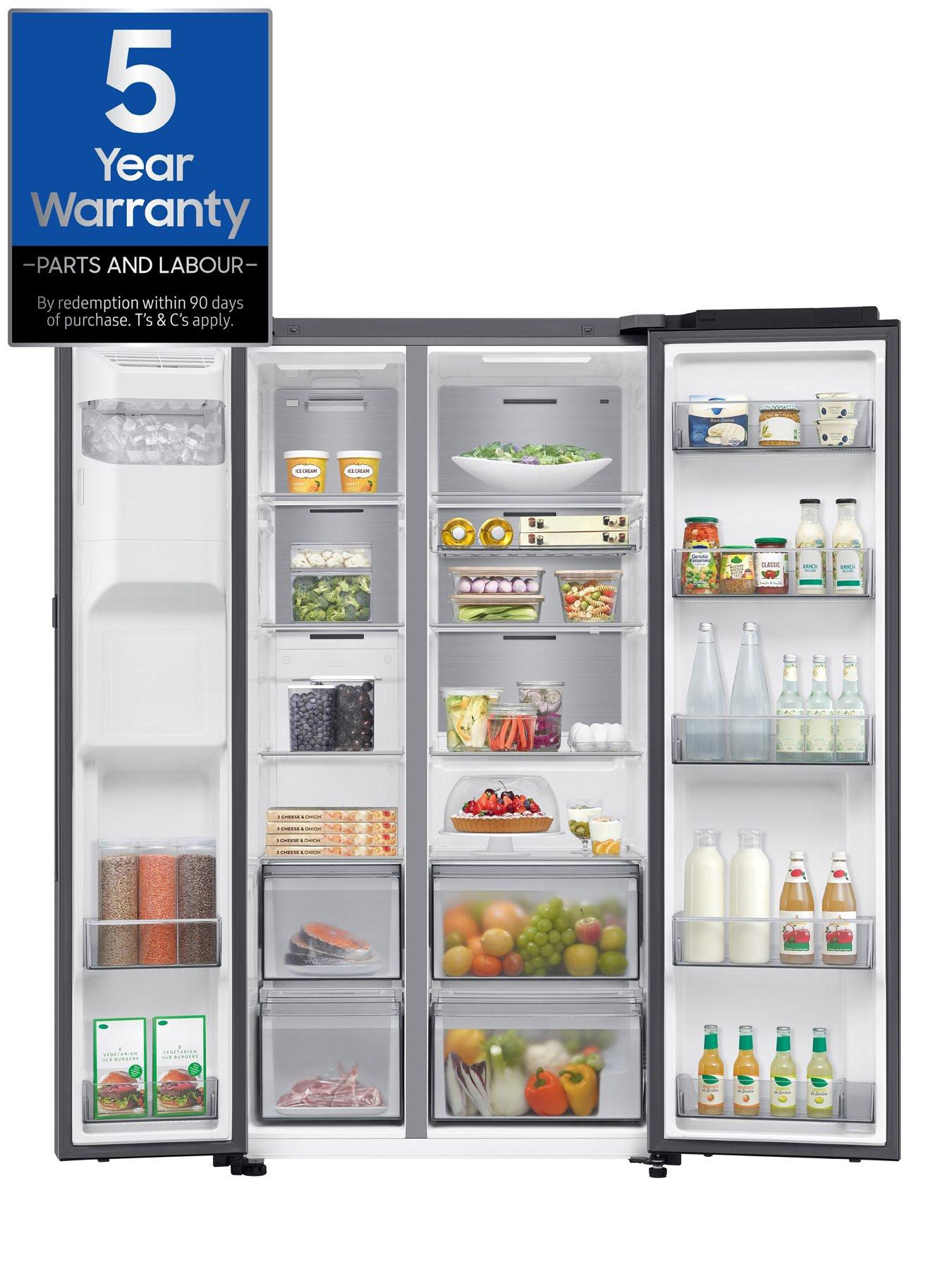 image of samsung-bespoke-ai-series-9-ai-home-rs90f64eeteu-621l-smart-american-fridge-freezer--nbspsilver