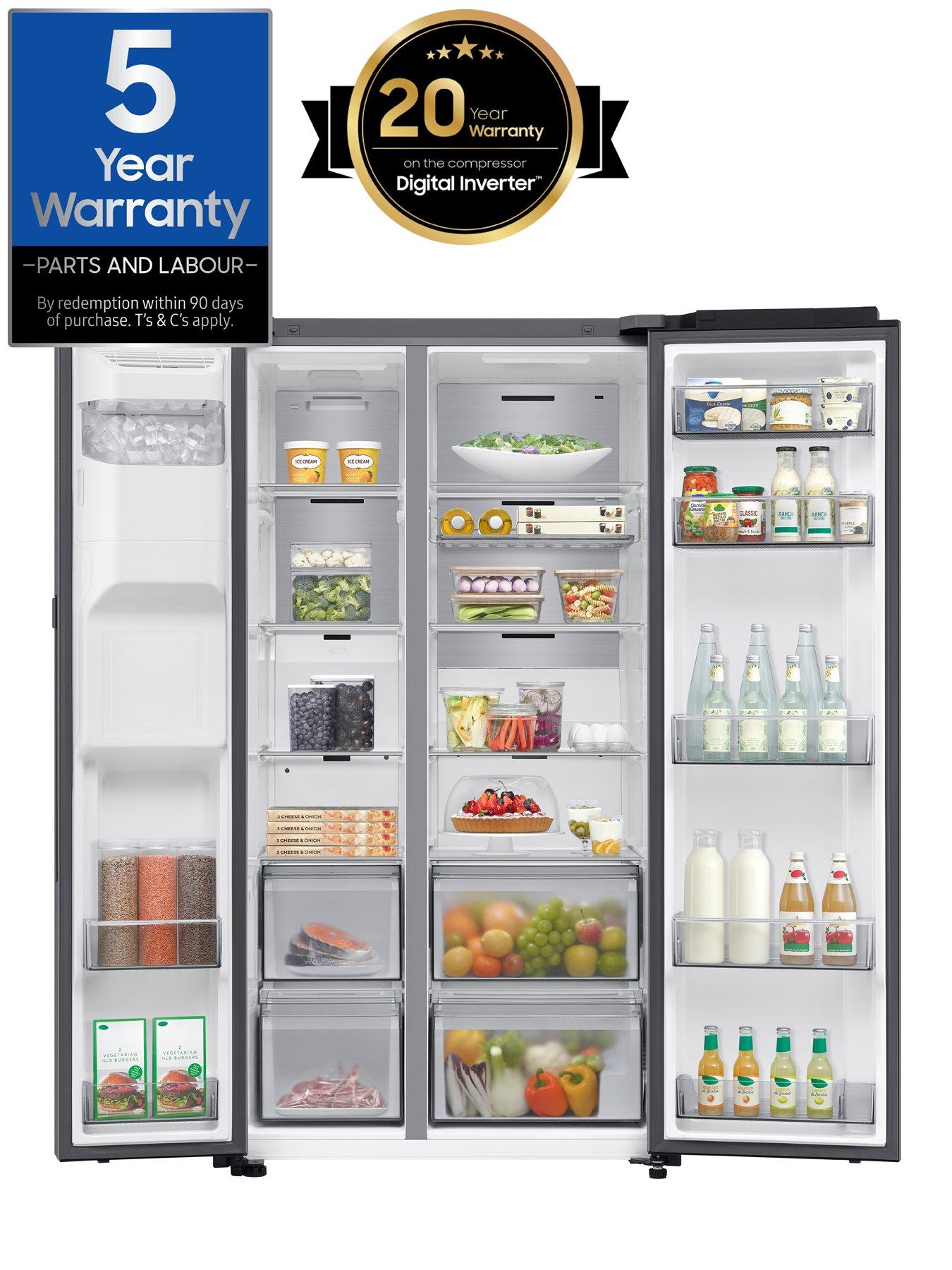  image of samsung-series-8-on-device-bixby-rs80f66kbt-wifi-connected-plumbed-total-no-frost-american-fridge-freezer-silver-b-rated