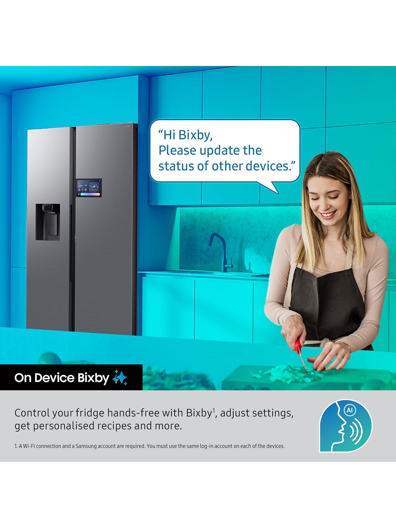 Image 3 of 8 of Samsung Series 8 On-device Bixby RS80F66KBT Wifi Connected Plumbed Total No Frost American Fridge Freezer - Silver - B Rated