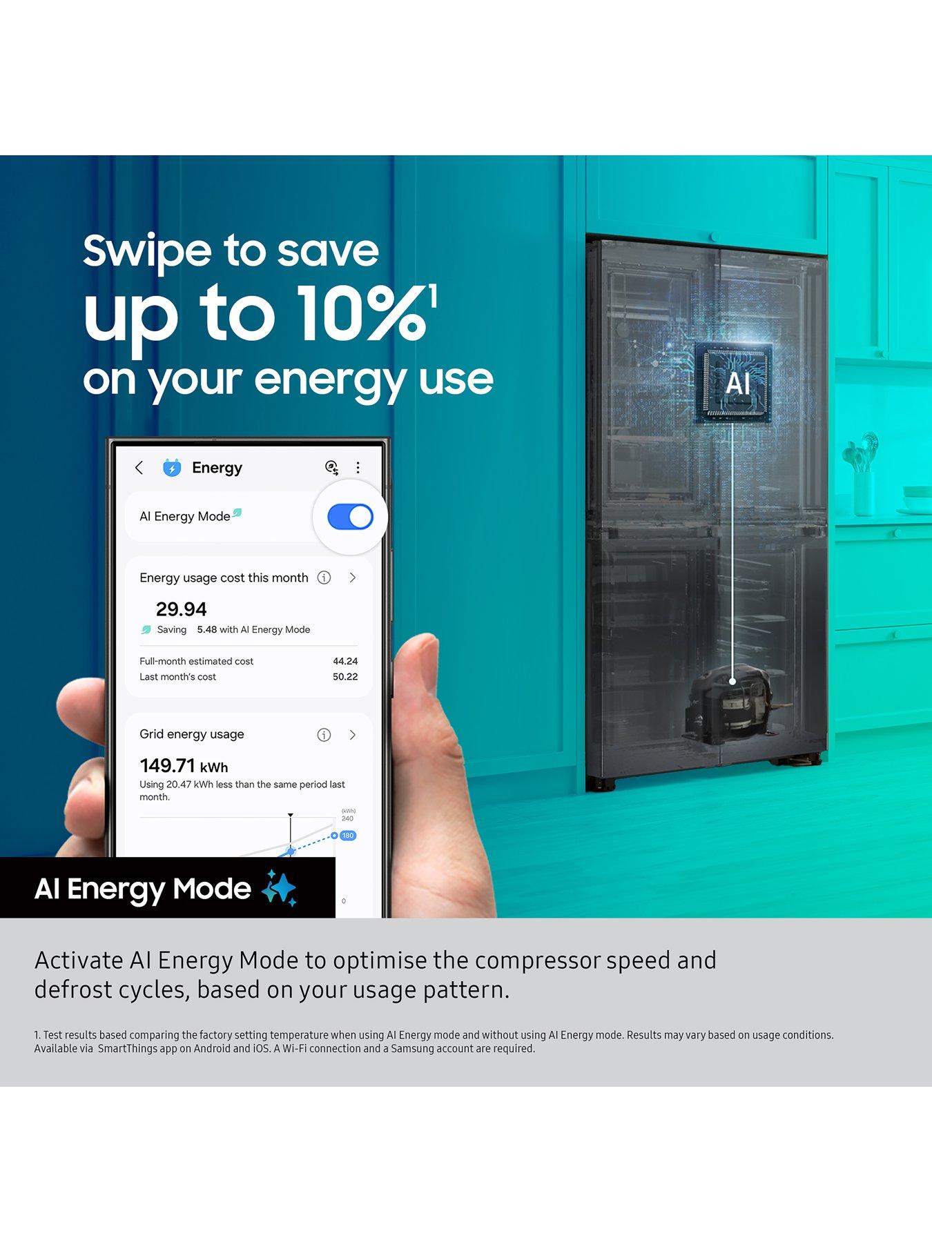 Image 4 of 8 of Samsung Bespoke AI Series 6 SpaceMax&trade; RS70F65QEFEU 659L Smart American Fridge Freezer -&nbsp;Black