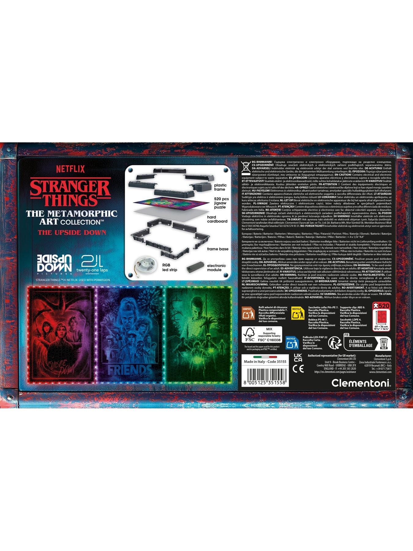  image of clementoni-stranger-things-ndash-the-upside-downnbspndash-520-piece-jigsaw-puzzle-with-metamorphic-art-and-led-light-display