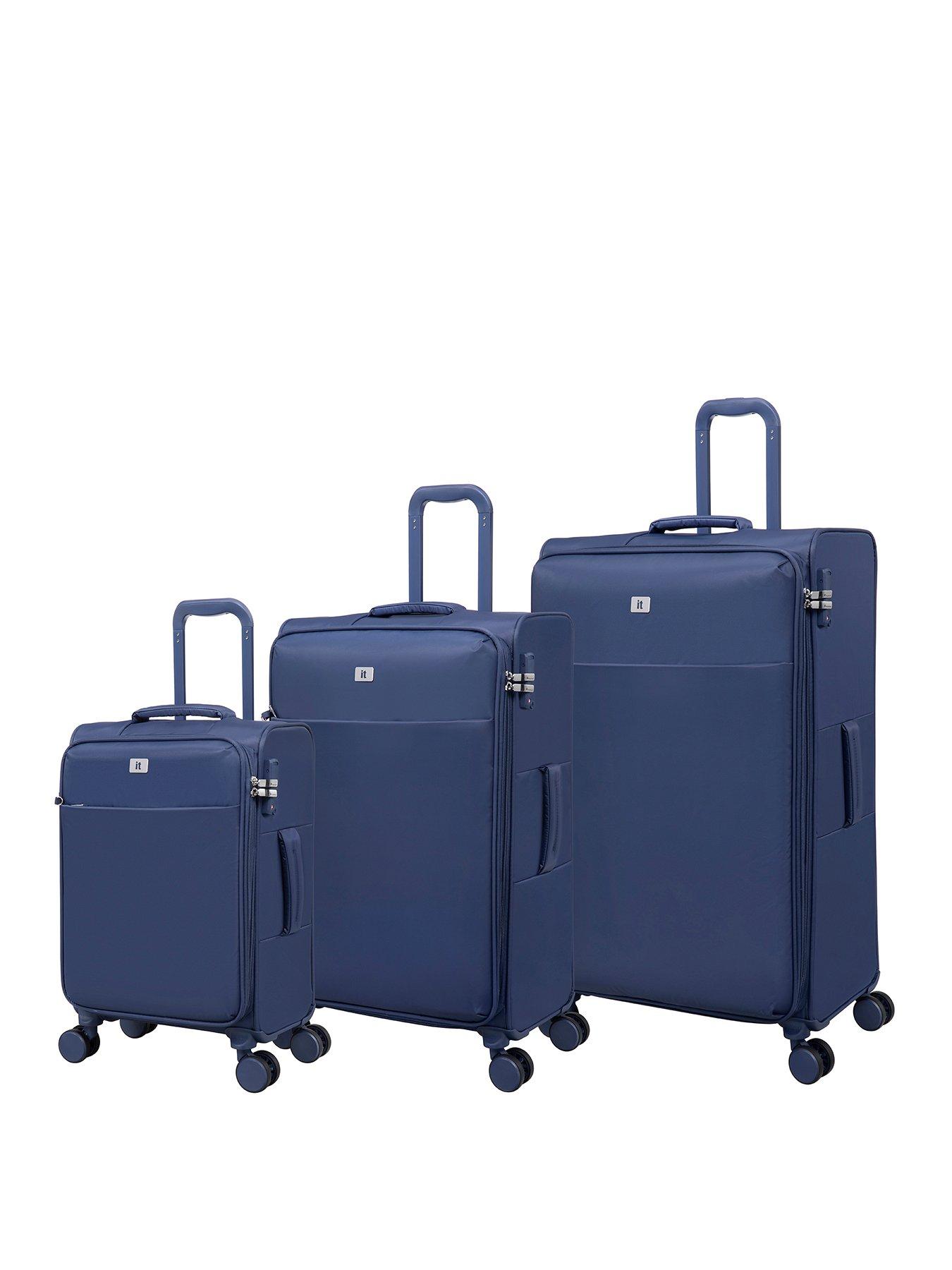 undefined Lustrous Luxe Night Blue 3pc Suitcase Set