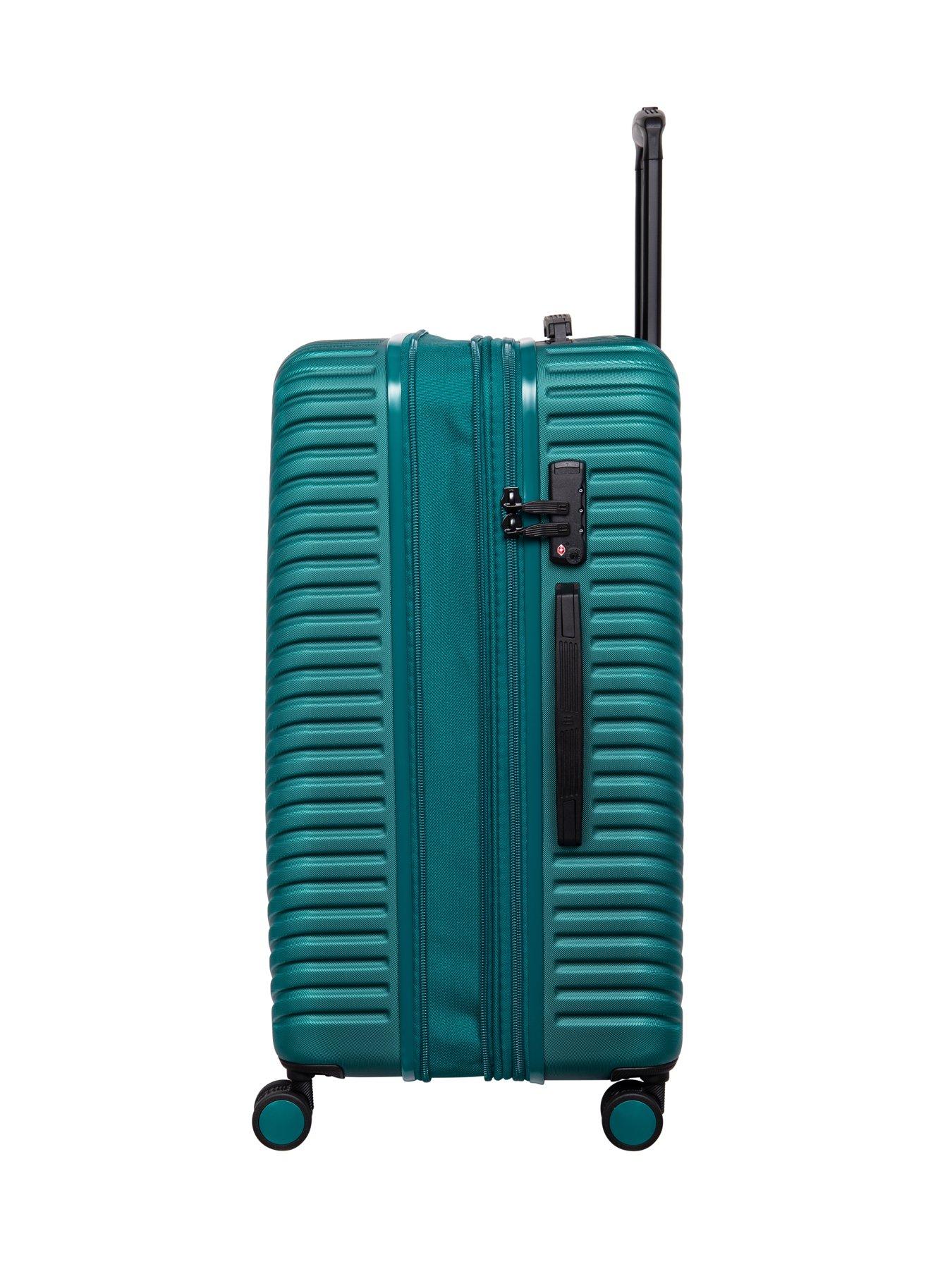 Image 3 of 6 of it Luggage Pleating Teal Green Cabin Suitcase