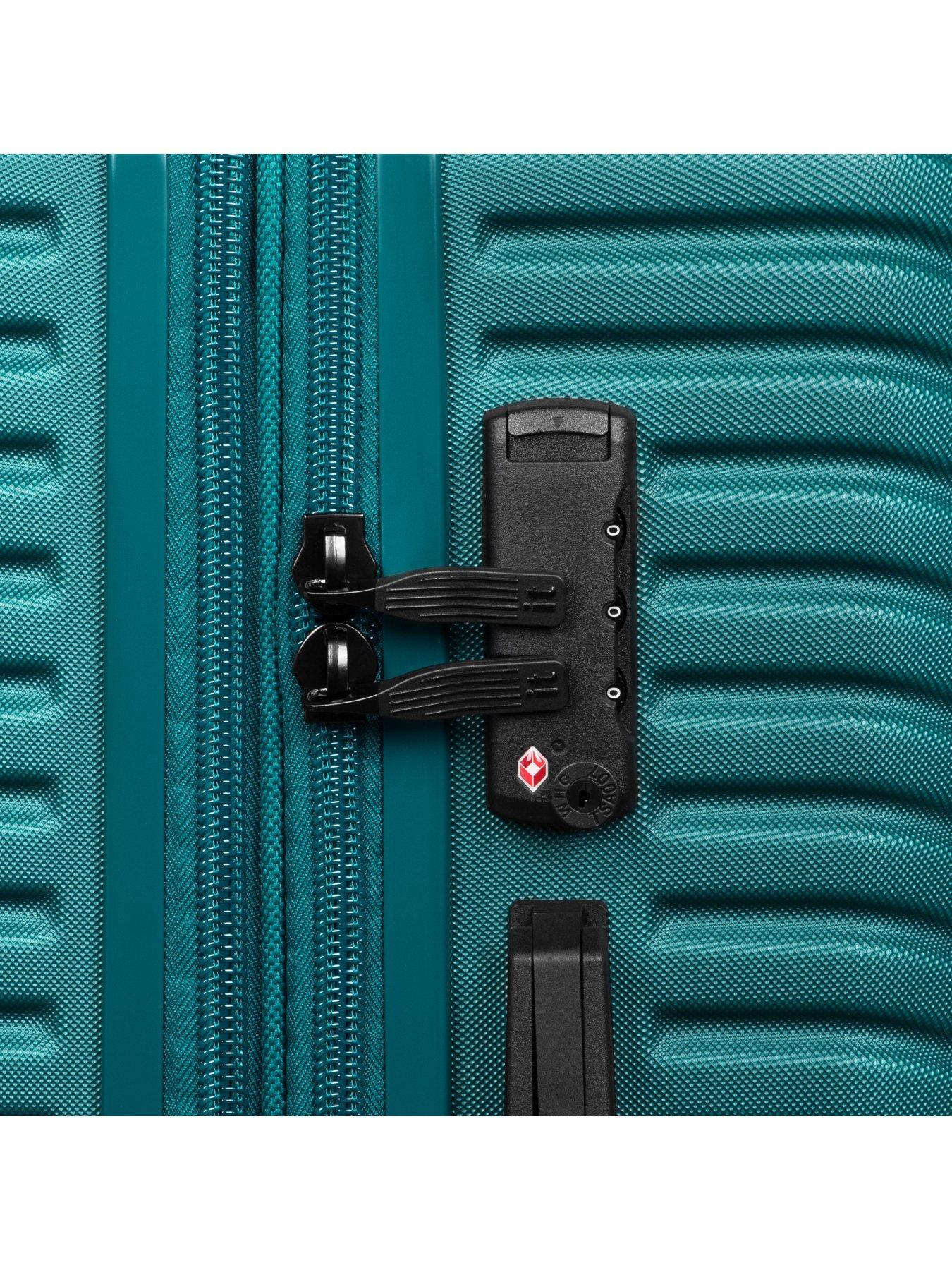 Image 4 of 6 of it Luggage Pleating Teal Green Cabin Suitcase