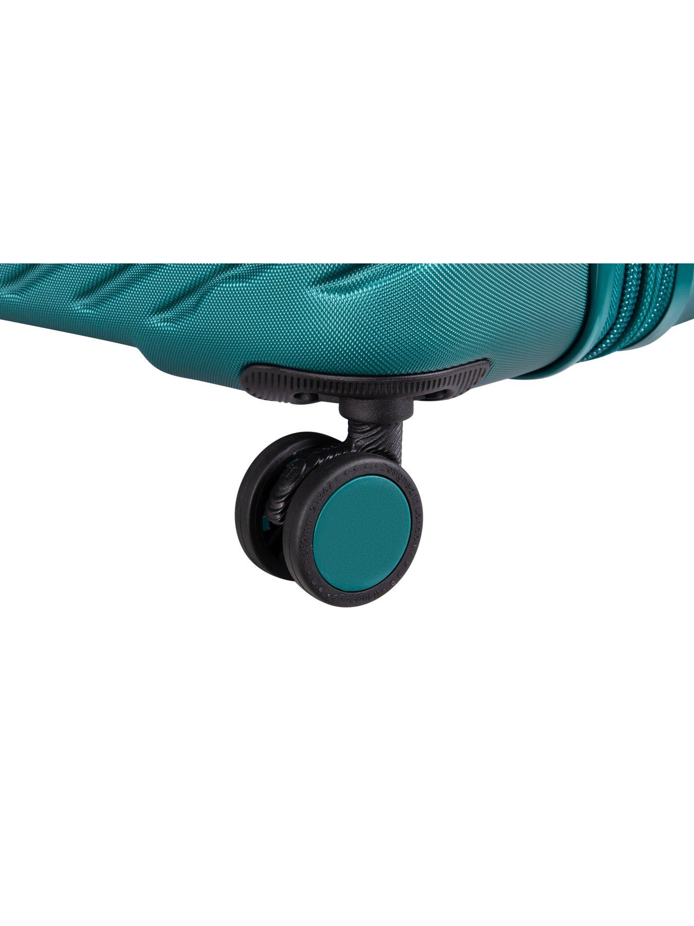 Image 5 of 6 of it Luggage Pleating Teal Green Cabin Suitcase