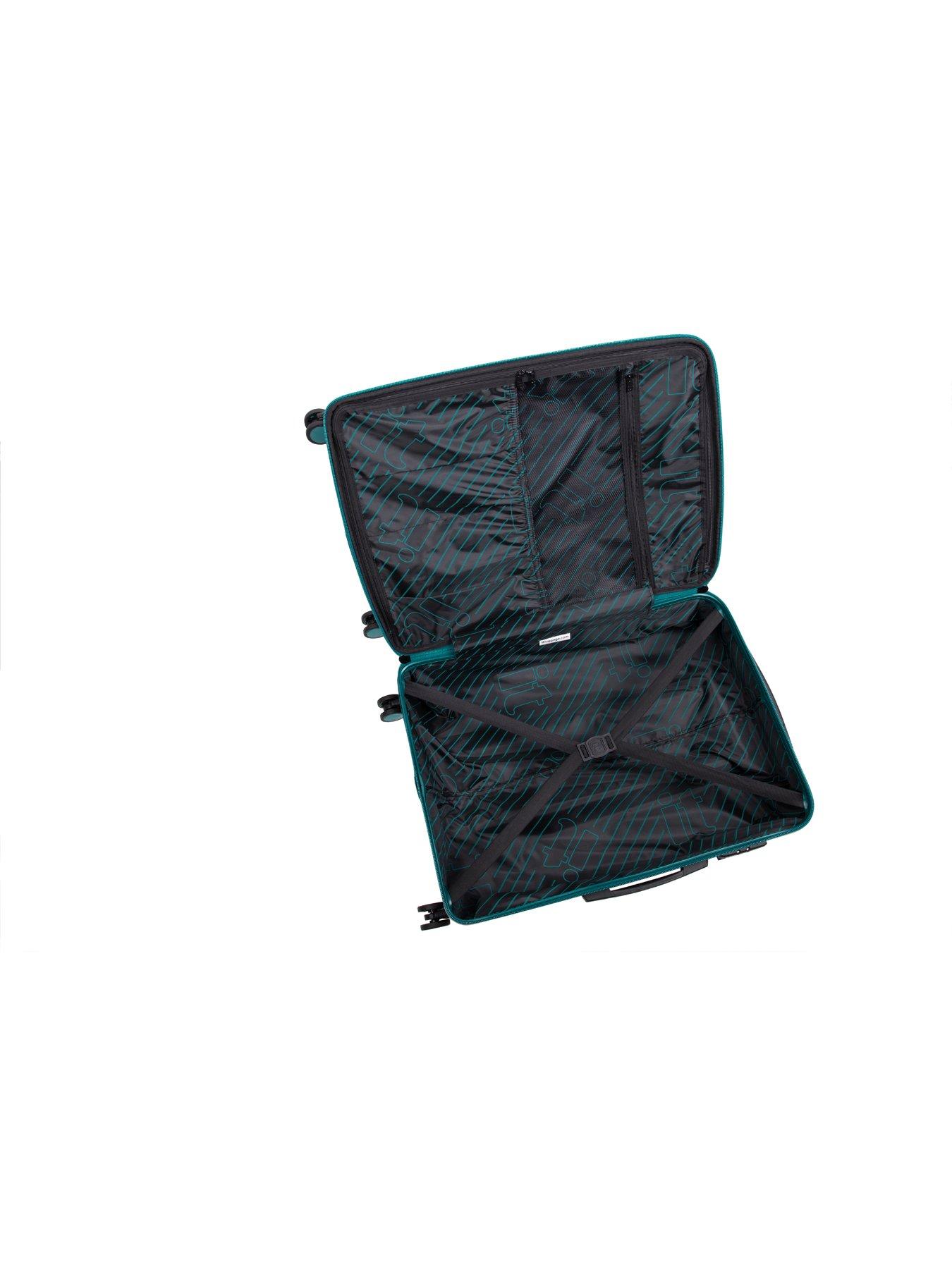 Image 6 of 6 of it Luggage Pleating Teal Green Cabin Suitcase