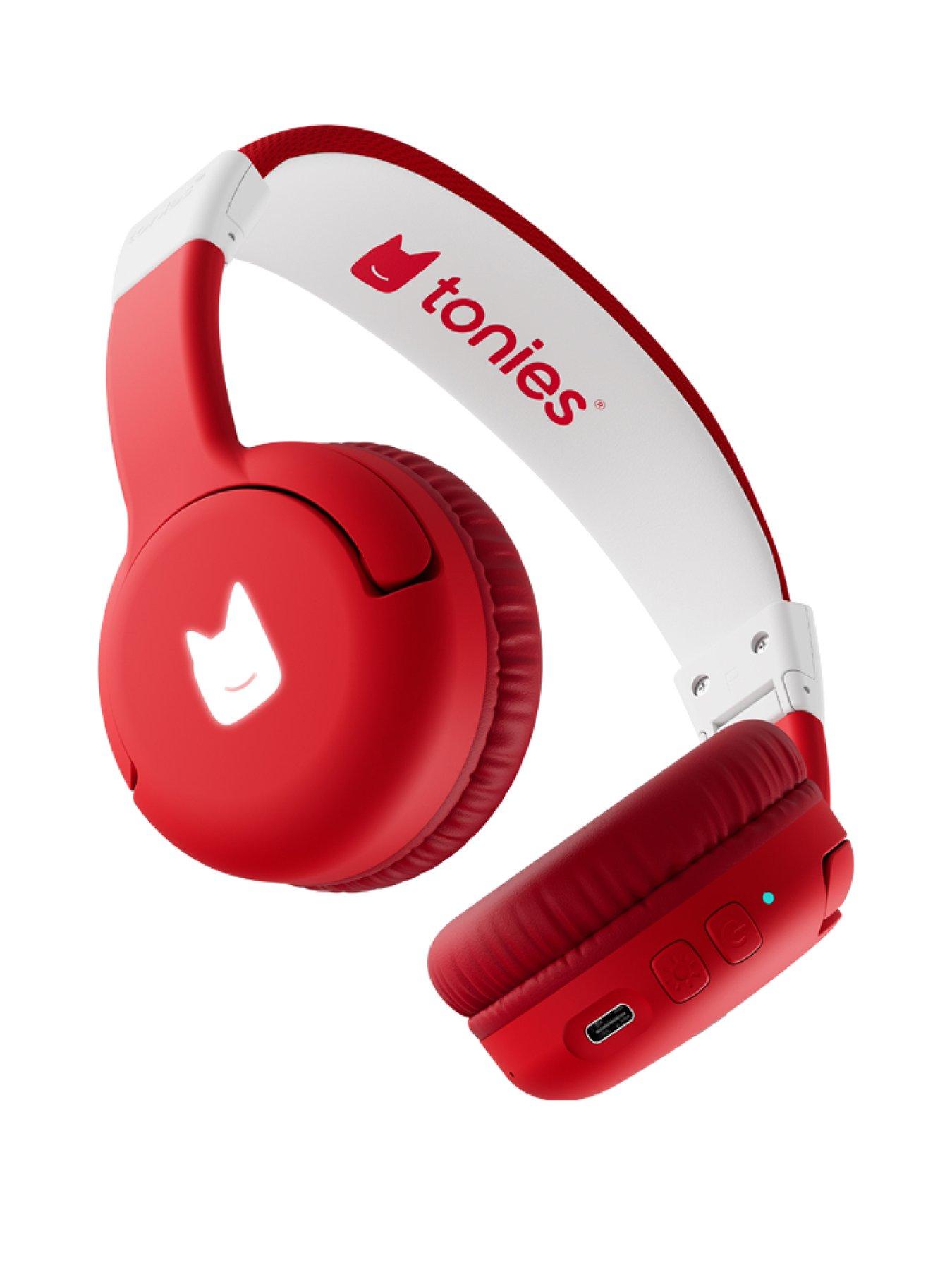 front image of tonies-bluetooth-headphones-sunset-red