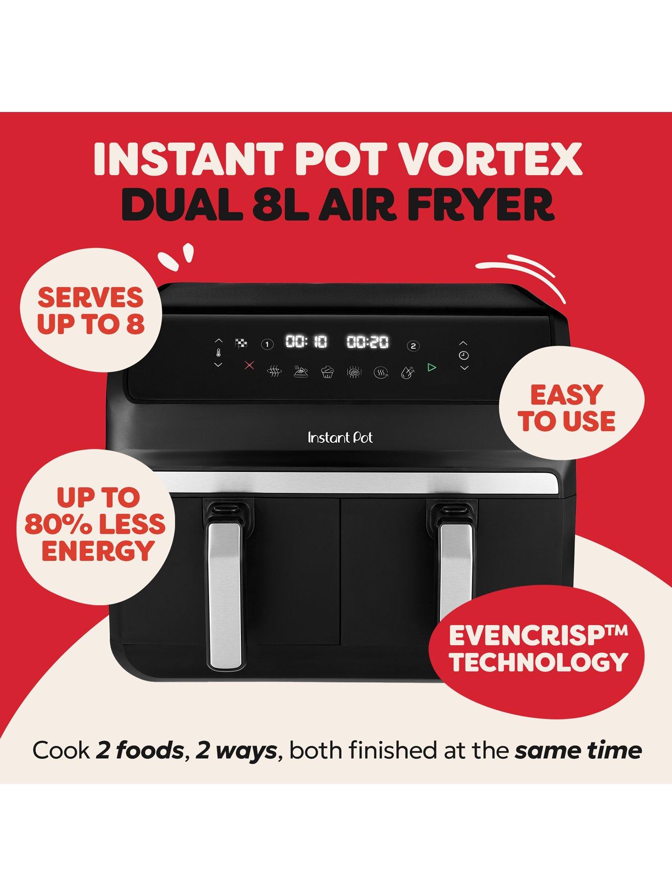 stillFront image of instant-pot-vortex-dual-8l-air-fryer-black-pepper
