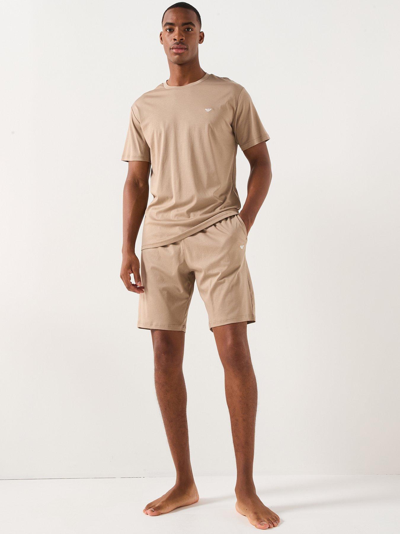 Image 3 of 5 of Emporio Armani Bodywear Jersey Shortie Pyjama Set - Light Brown