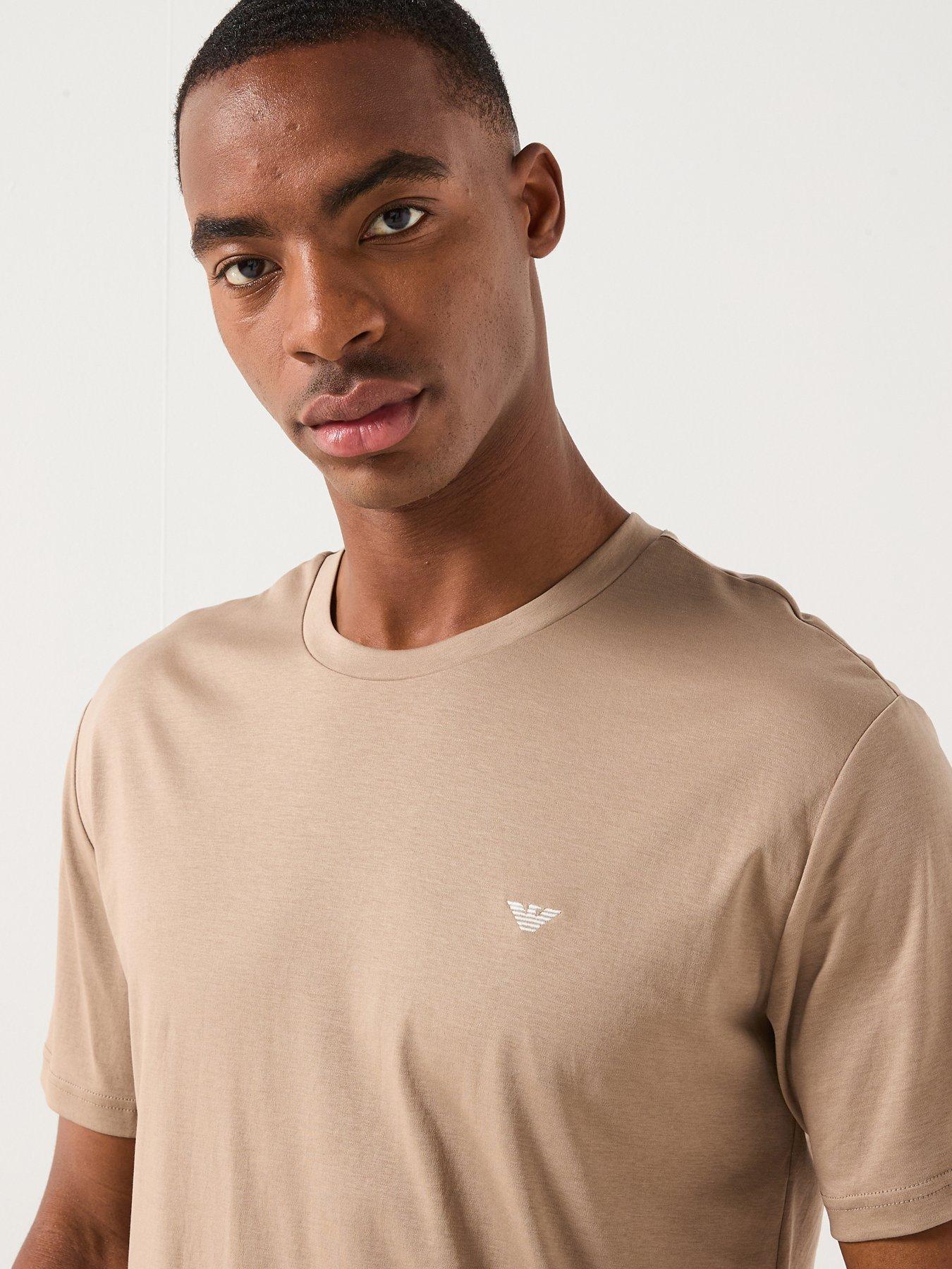 Image 4 of 5 of Emporio Armani Bodywear Jersey Shortie Pyjama Set - Light Brown