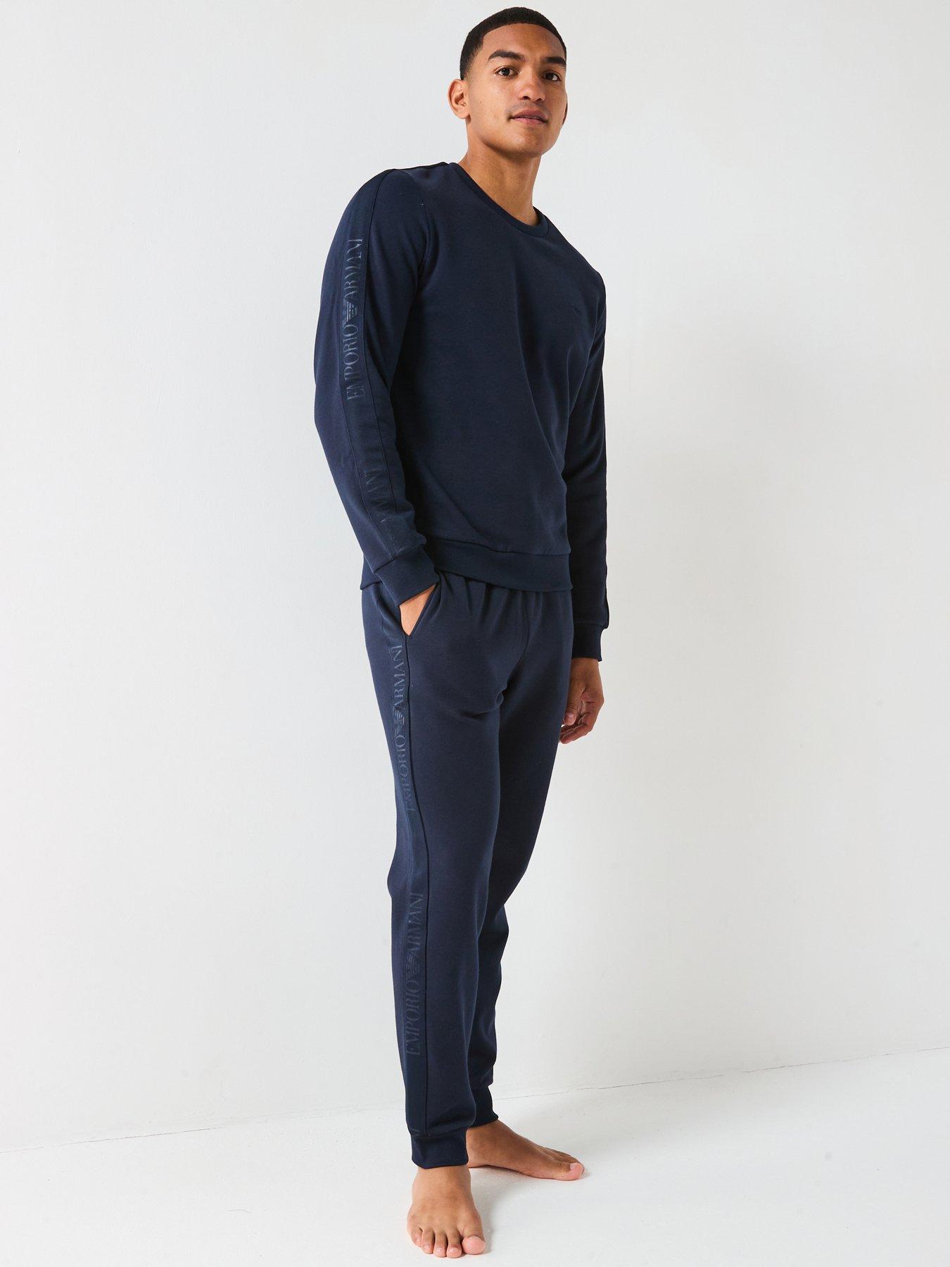 Emporio Armani Bodywear Basic Terry Tape Lounge Set - Navy