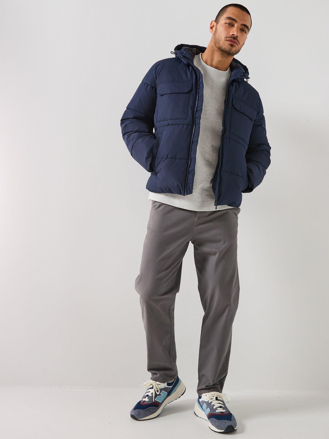  image of only-sons-elijah-padded-hooded-coat-navy