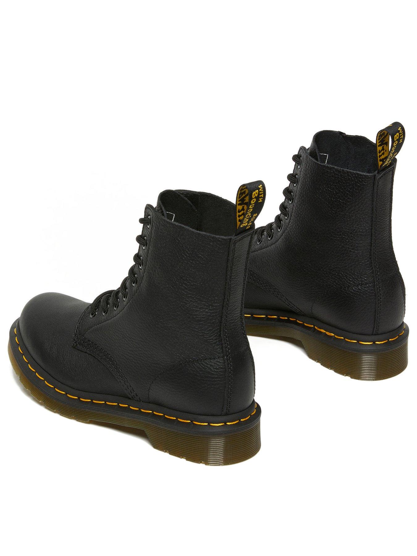 Image 4 of 8 of Dr Martens Womens 1460 Pascal Soft Virginia Leather 8-Eye Lace-Up Ankle Boots - Black