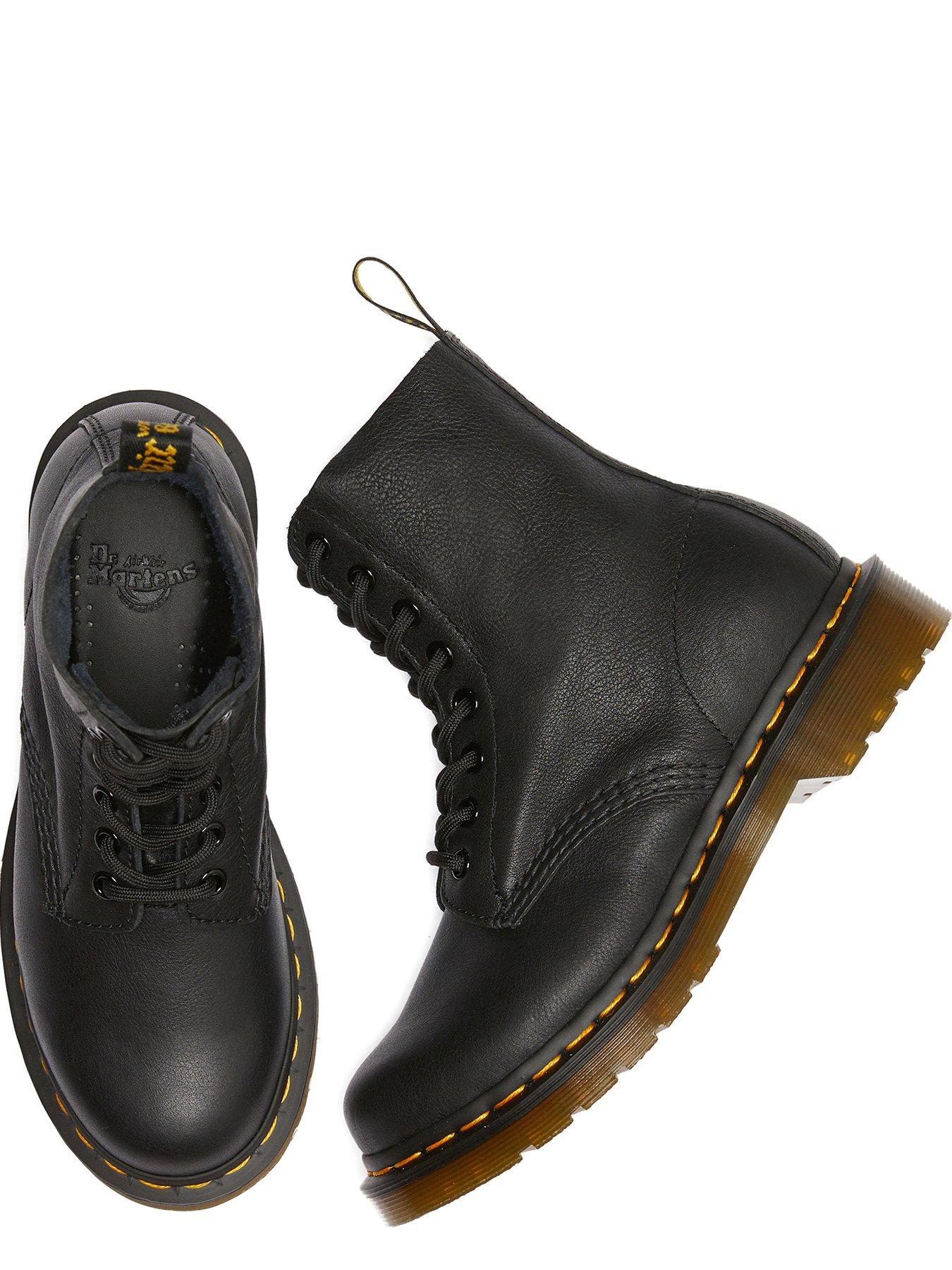 Image 5 of 8 of Dr Martens Womens 1460 Pascal Soft Virginia Leather 8-Eye Lace-Up Ankle Boots - Black