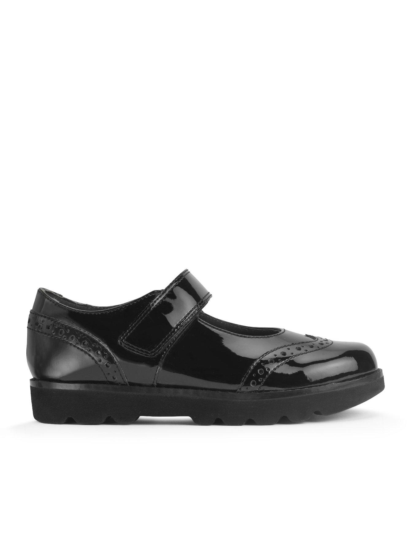 Image 6 of 7 of Start-rite Cosmos Girls Black Patent Mary Jane Riptape School Shoes