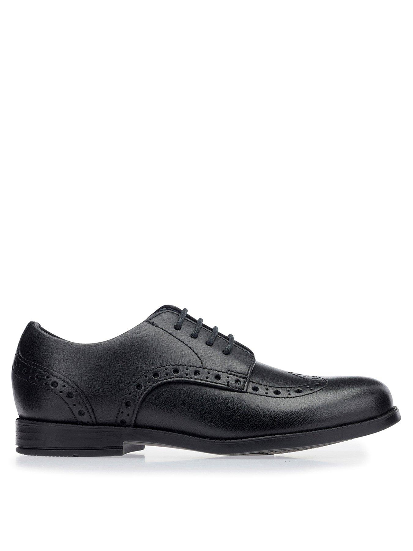 start-rite-brogue-primary-black-leather-kids-lace-up-school-shoes