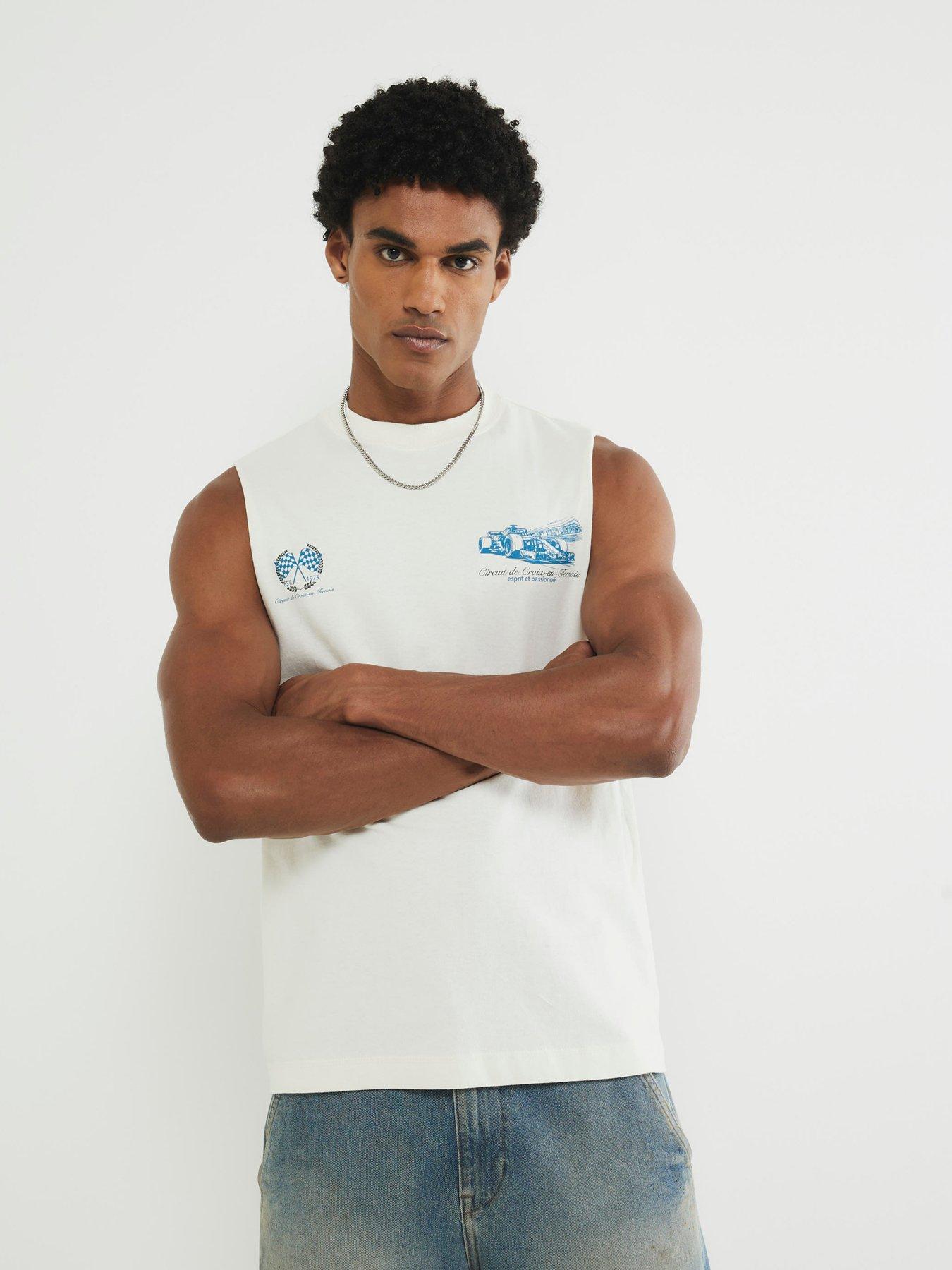 River Island Circuit De Croix Graphic T-Shirt - White