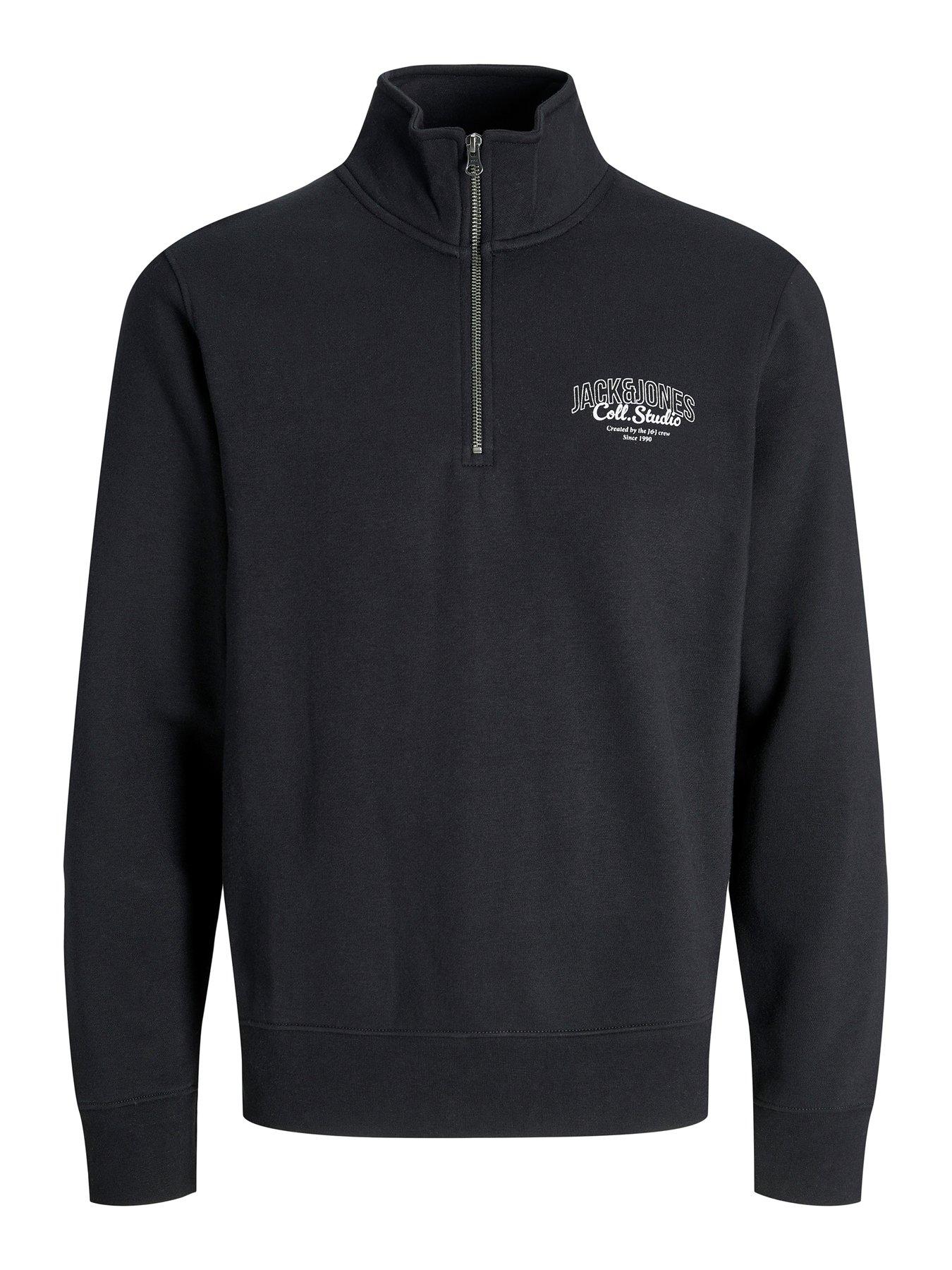 Jack & Jones Makoto Half Zip Sweatshirt - Black