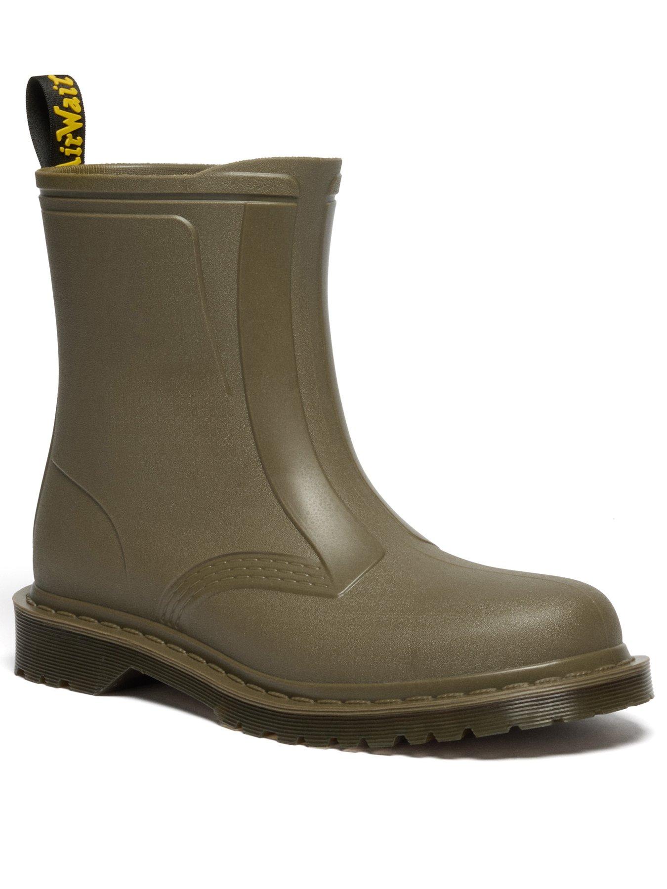 stillFront image of dr-martens-1460-rain-boot-olive-green