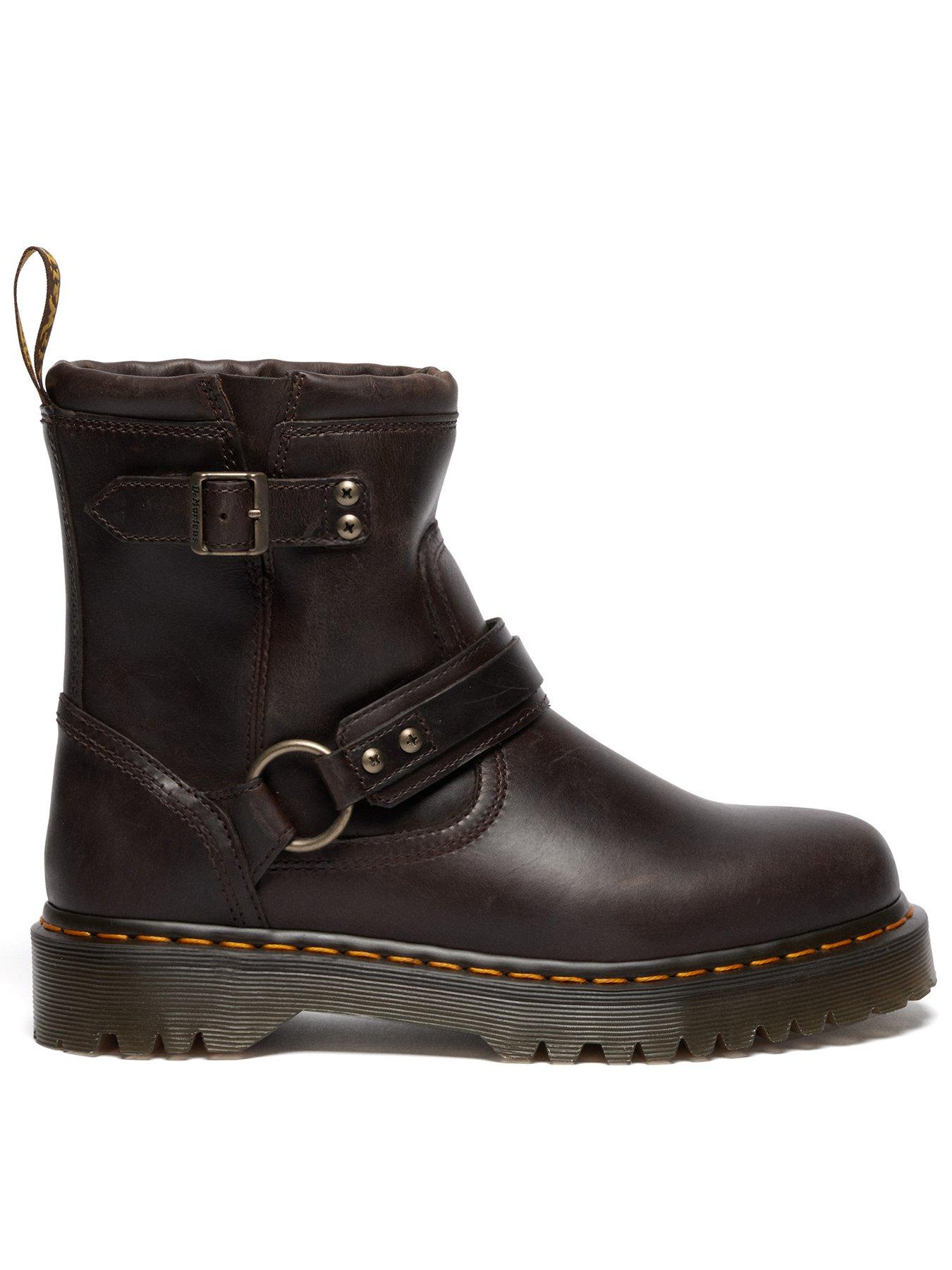  image of dr-martens-anistone-harness-ankle-boot-crazy-horse-dark-brown