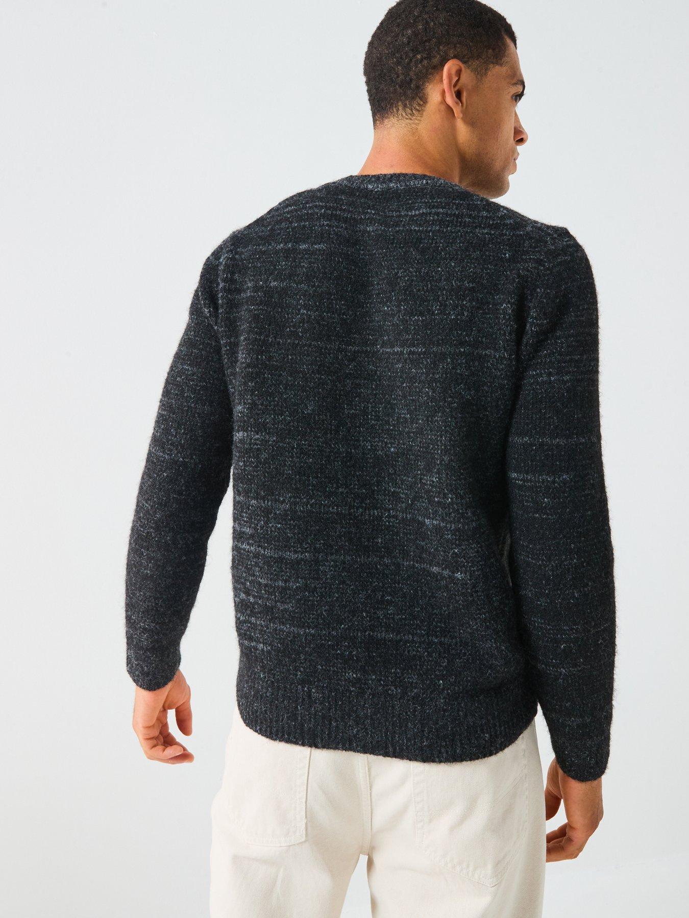  image of only-sons-regular-fit-long-sleeve-crew-neck-knitted-jumper-black