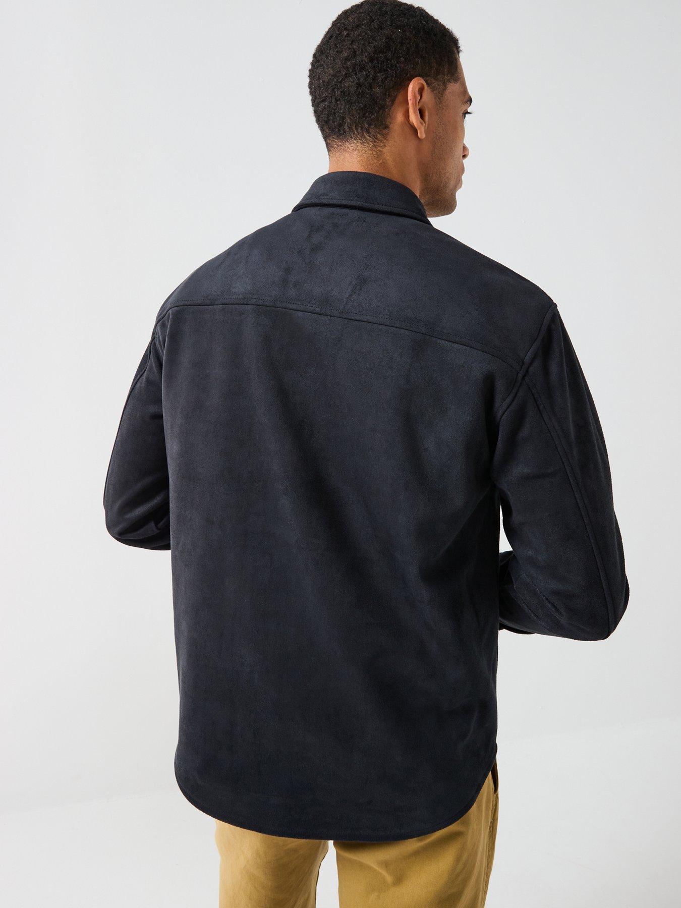 Image 2 of 6 of ONLY & SONS Suede Shacket - Black