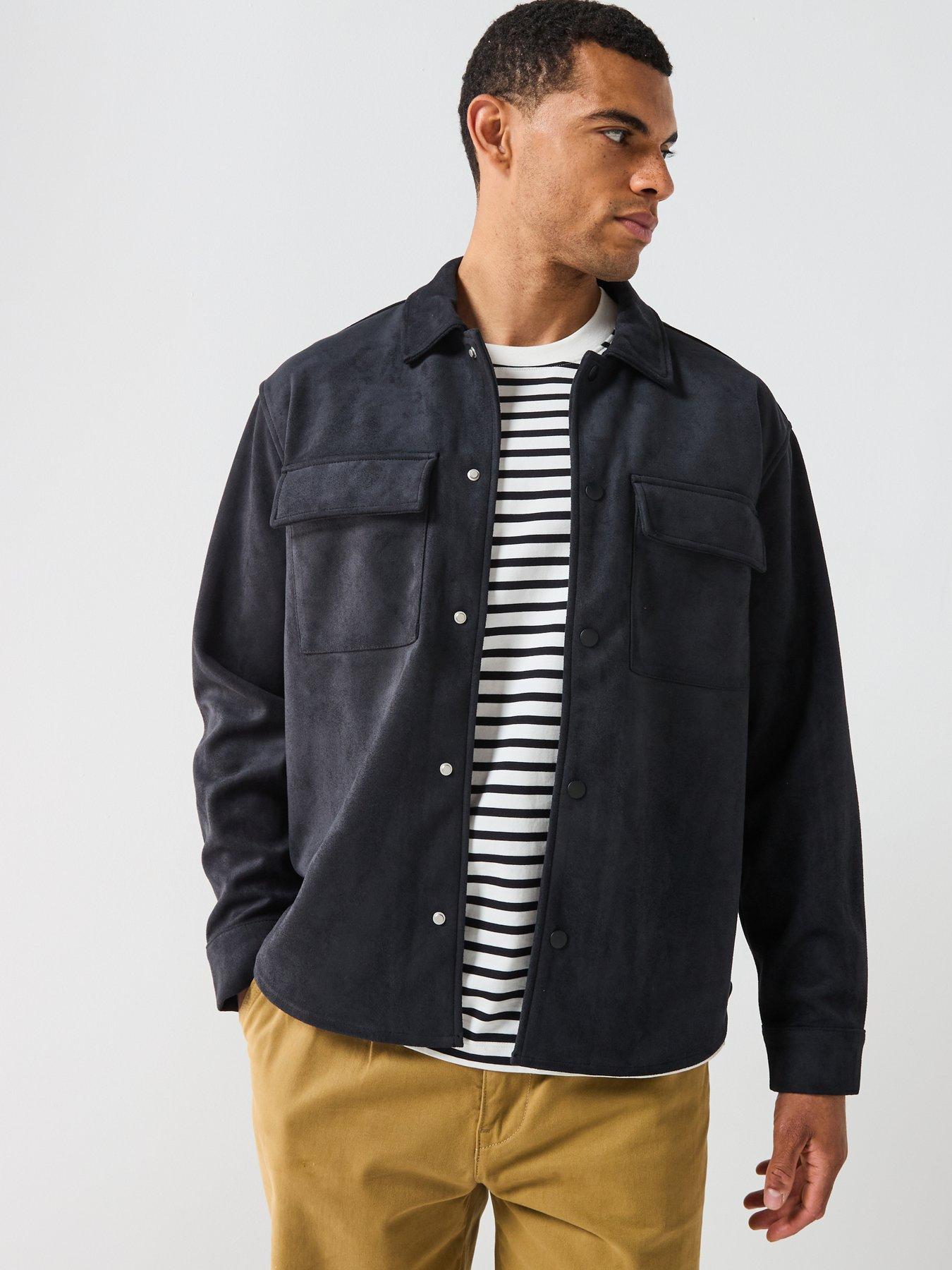 Image 5 of 6 of ONLY & SONS Suede Shacket - Black