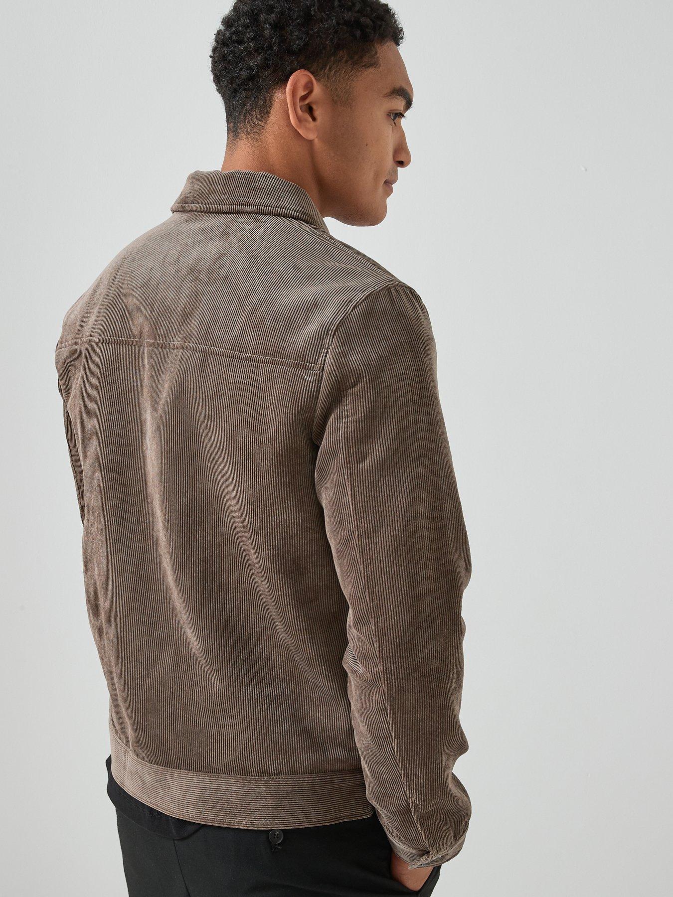  image of only-sons-lance-cord-jacket-brown