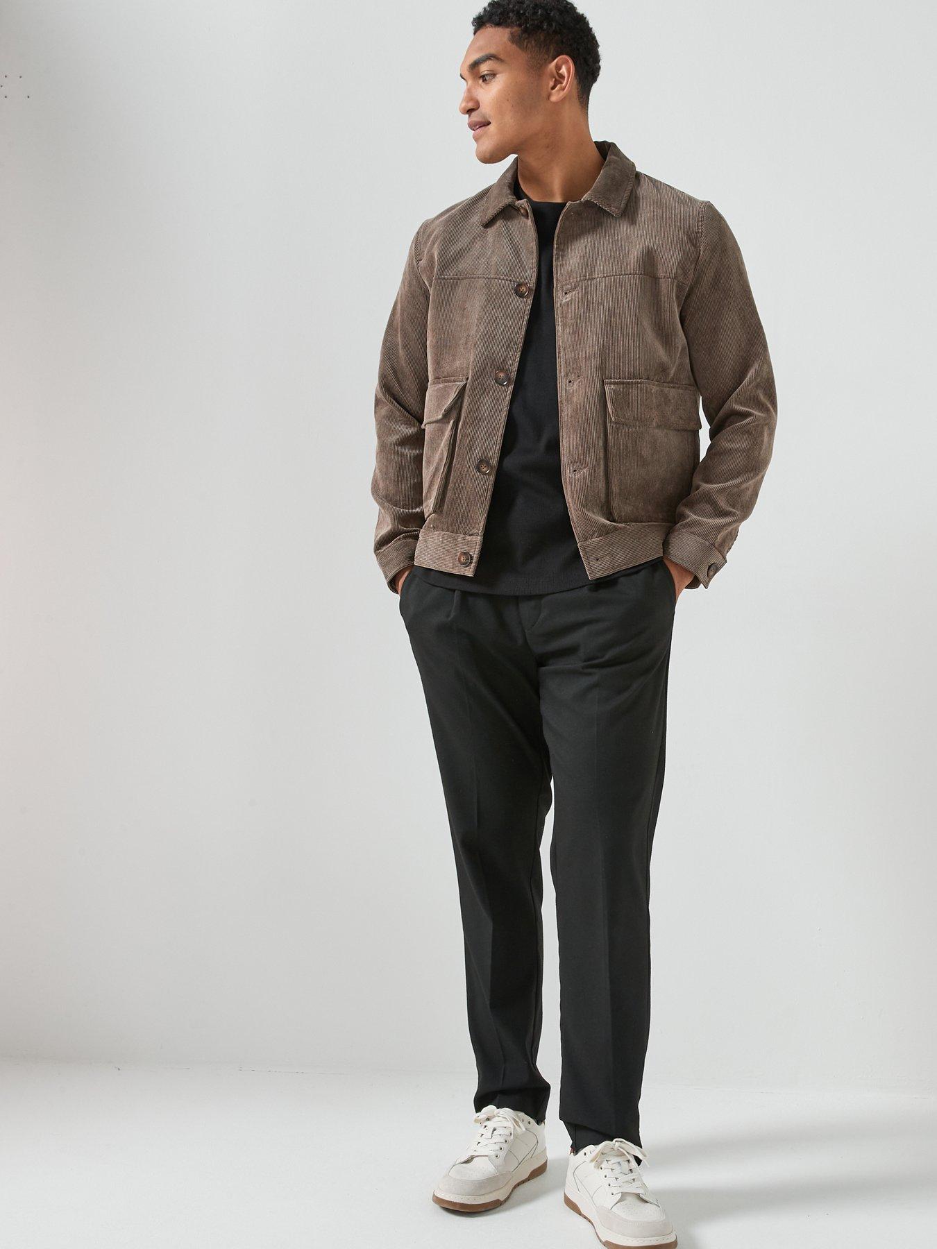  image of only-sons-lance-cord-jacket-brown