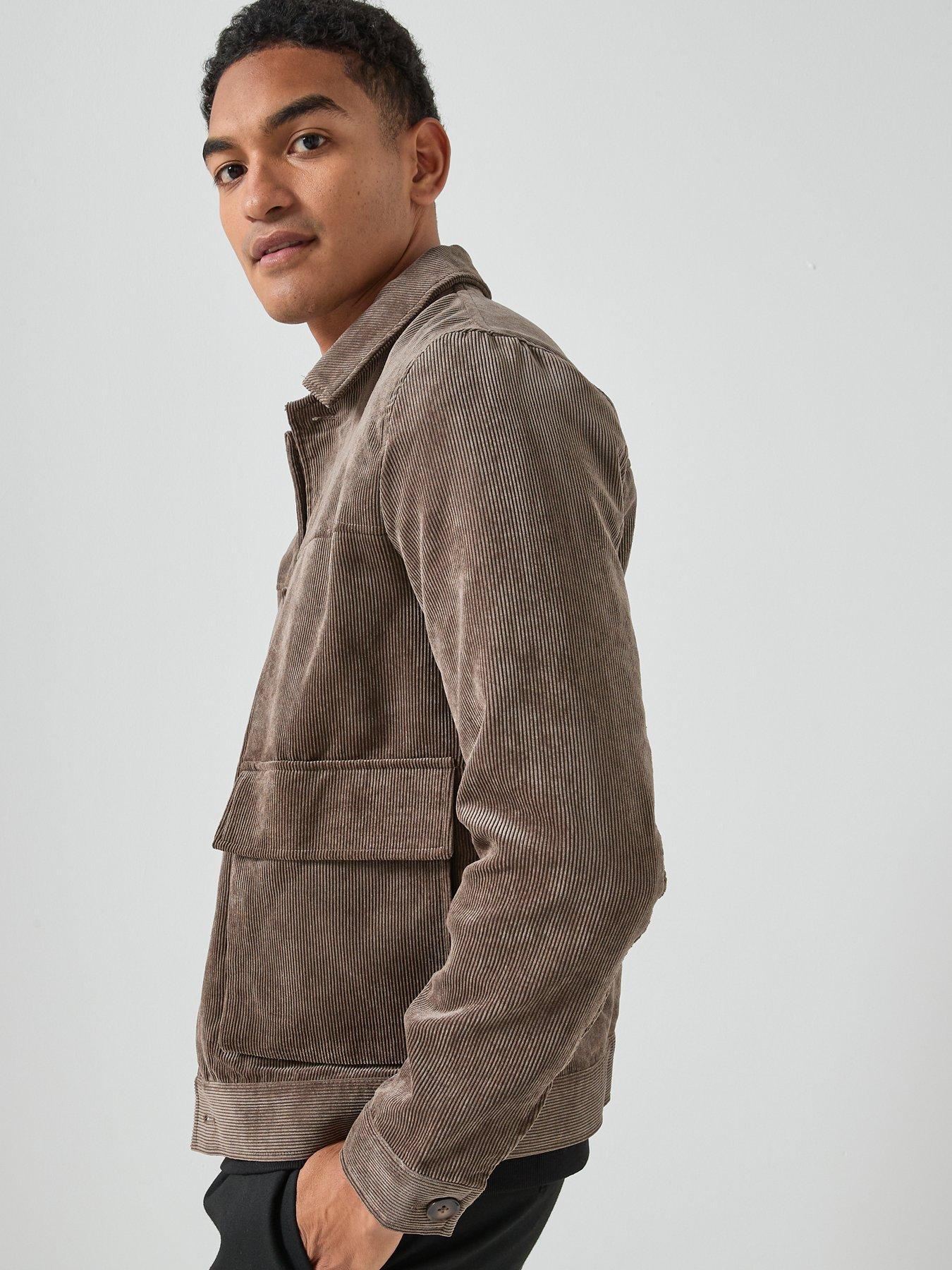  image of only-sons-lance-cord-jacket-brown