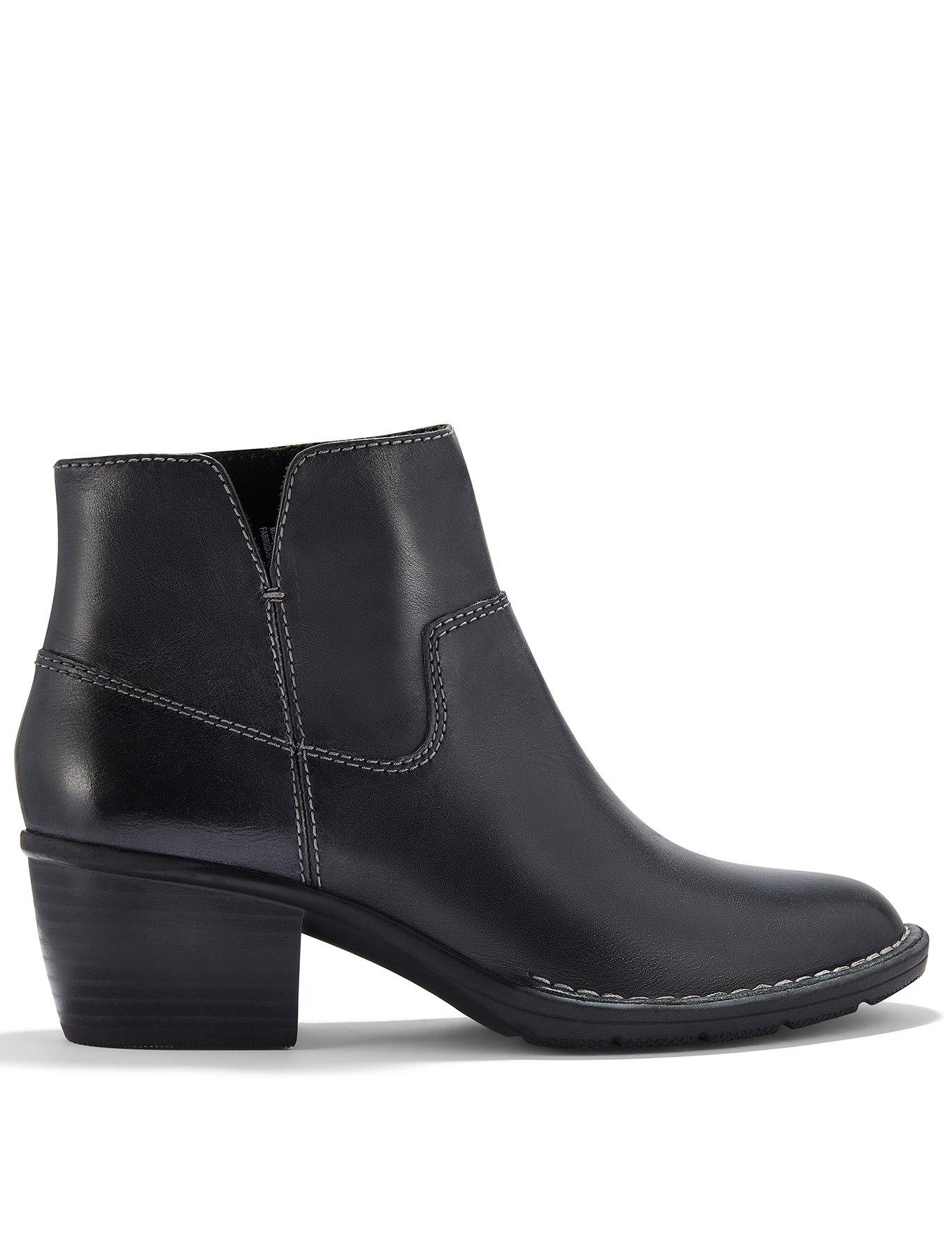 Clarks Wide Fit Kastela Top Boots - Black