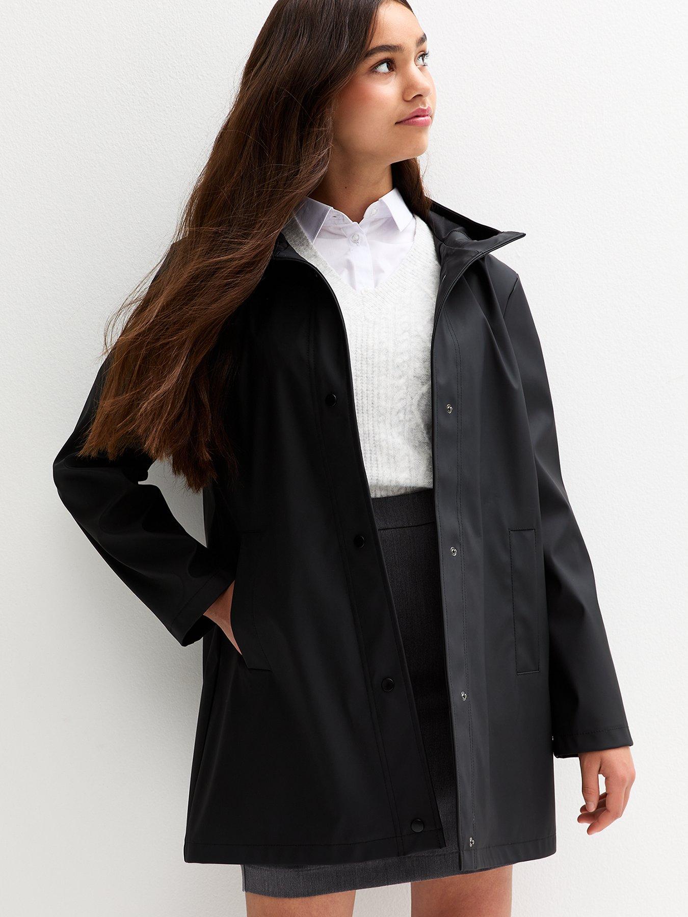 undefined Girls Hooded Unlined Jacket - Black