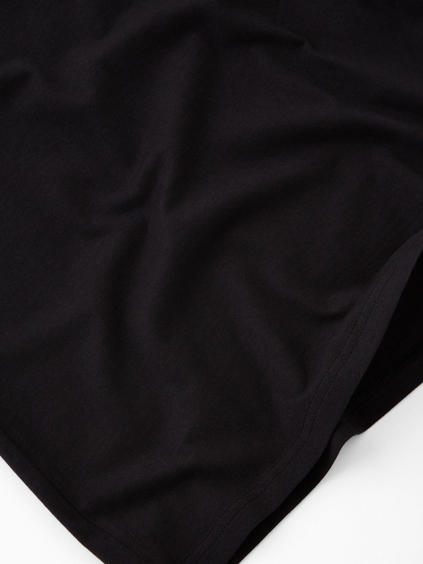  image of the-very-collection-tipped-rib-open-neck-single-tee-black