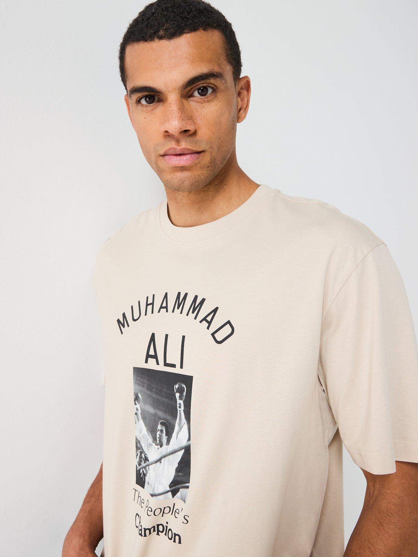  image of only-sons-muhammad-ali-graphic-short-sleeve-t-shirt-beige