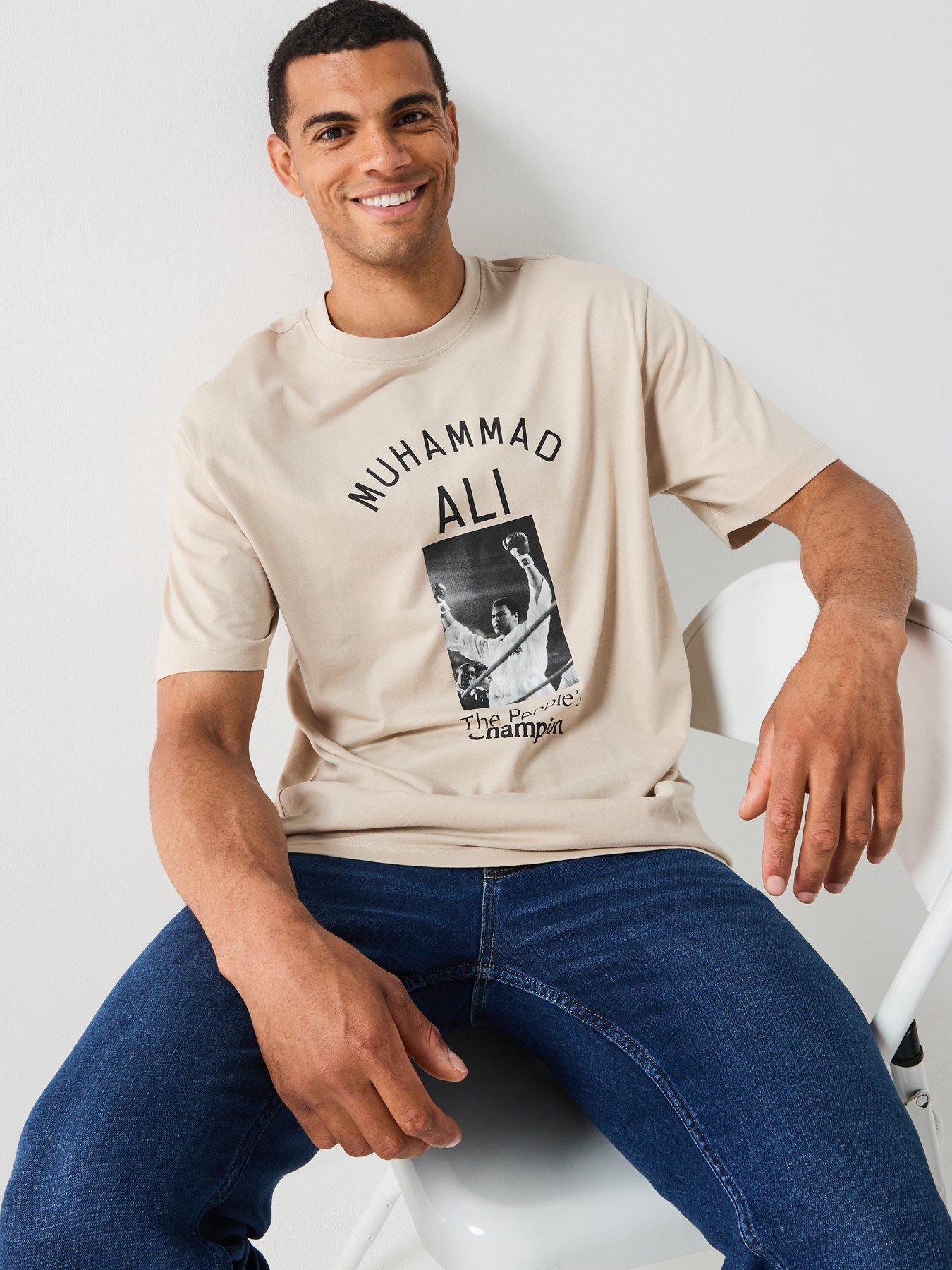  image of only-sons-muhammad-ali-graphic-short-sleeve-t-shirt-beige