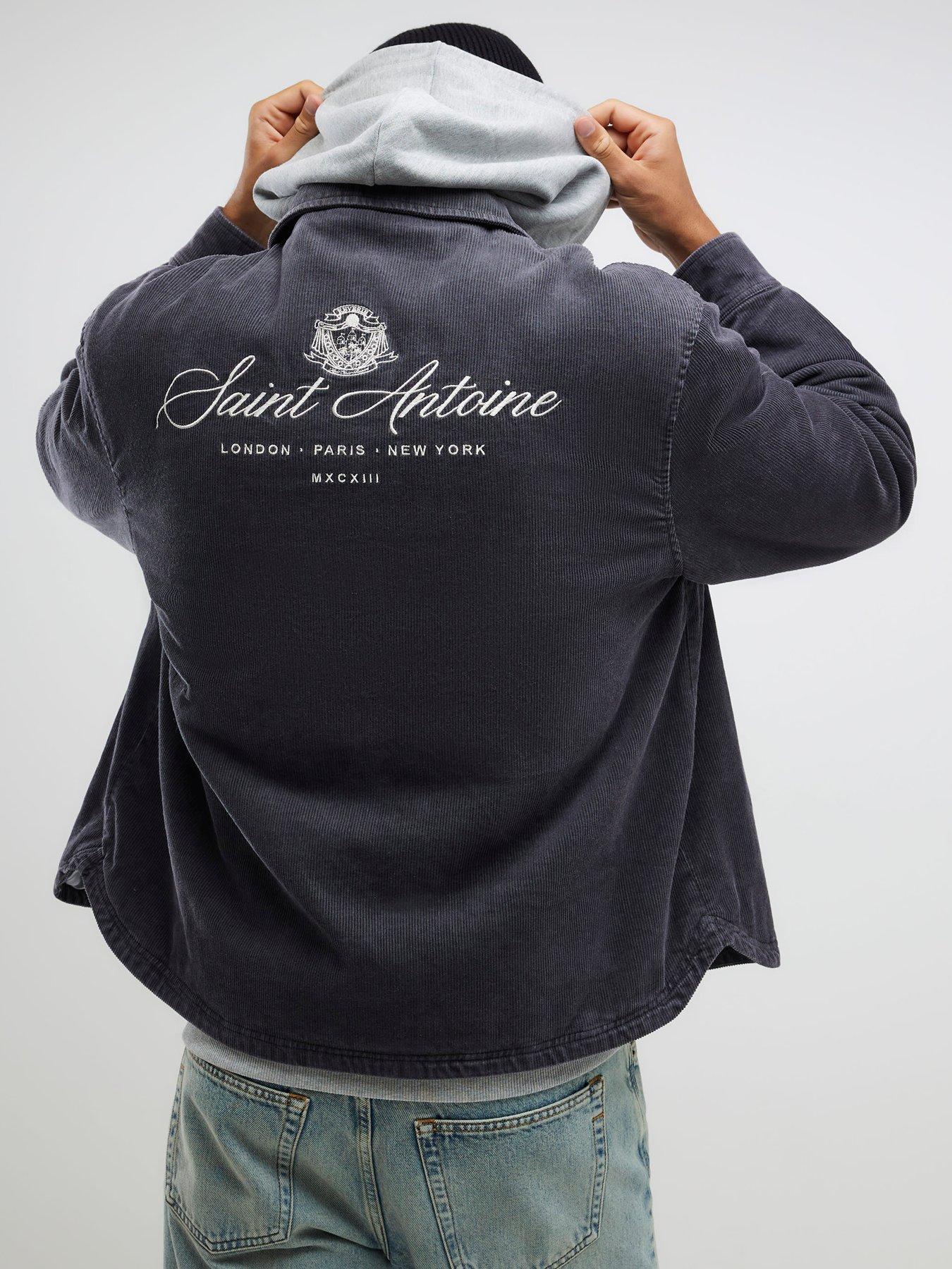 River Island Cord Padded Shacket - Grey