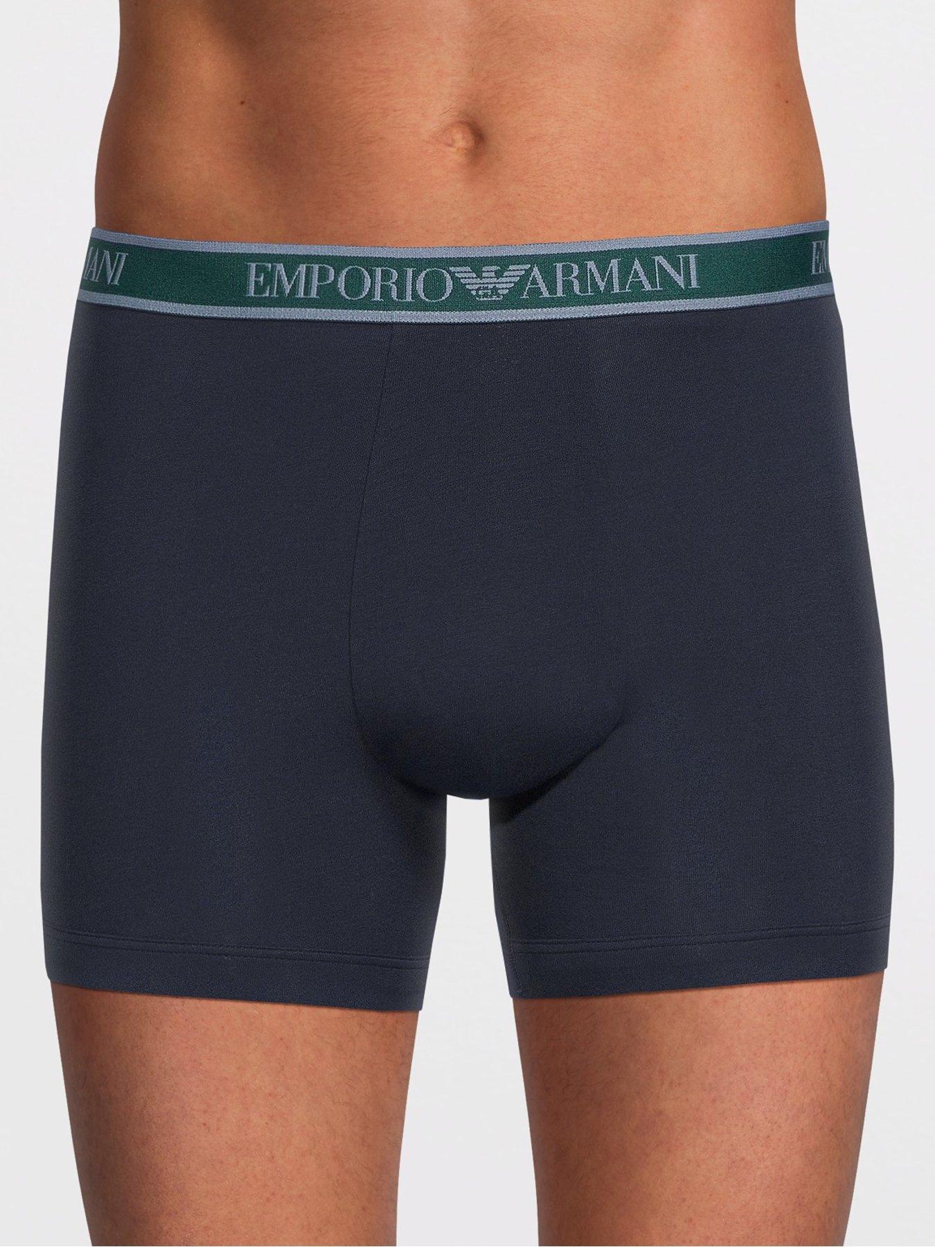 Image 2 of 3 of Emporio Armani Bodywear 3 Pack Boxer Shorts - Dark Blue