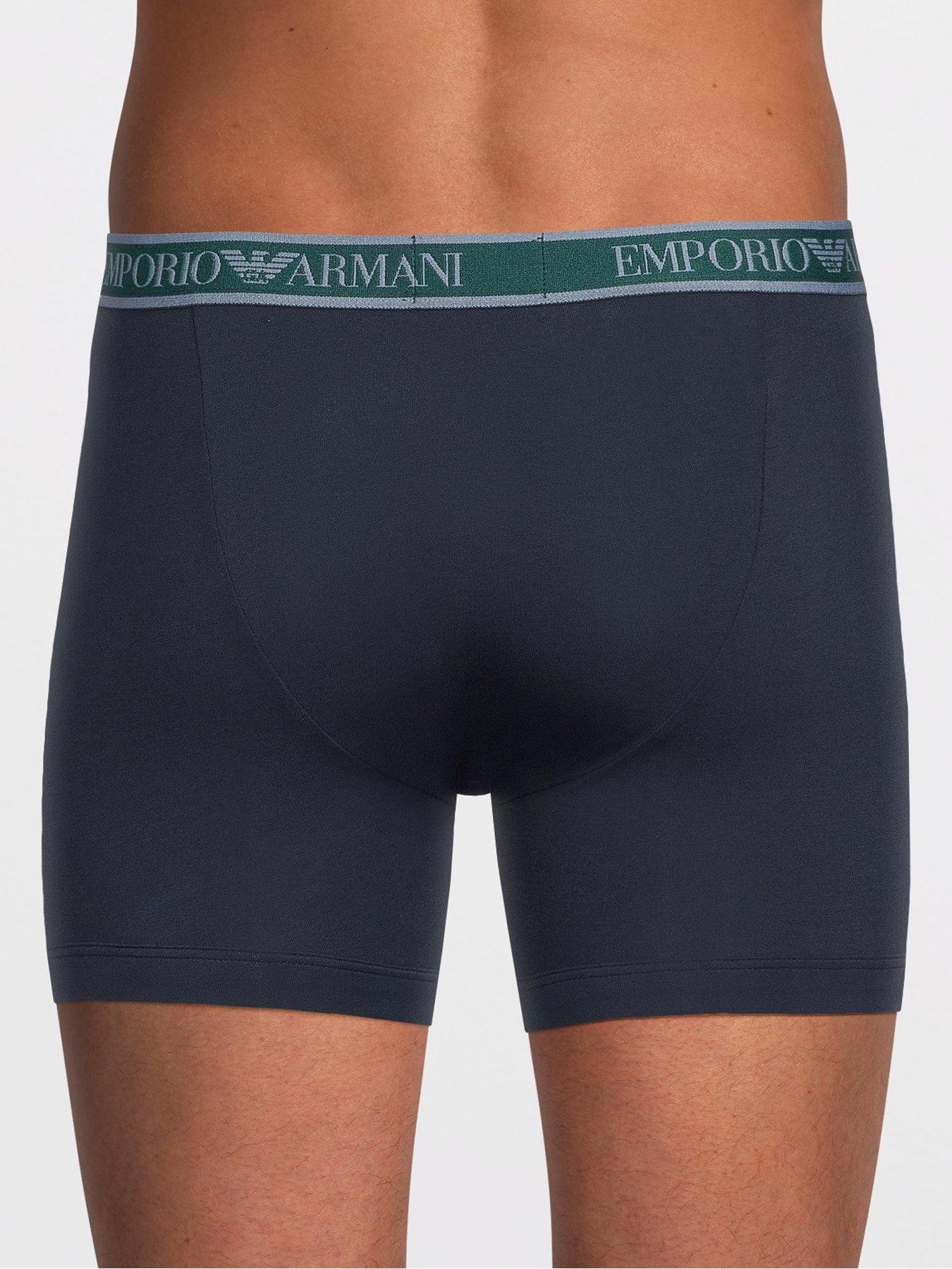 Image 3 of 3 of Emporio Armani Bodywear 3 Pack Boxer Shorts - Dark Blue