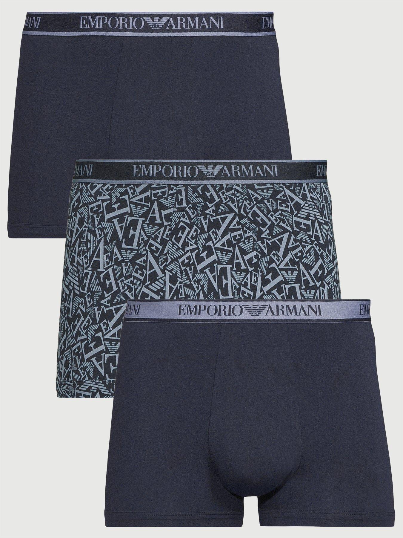  image of emporio-armani-bodywear-3-pack-trunks-navy