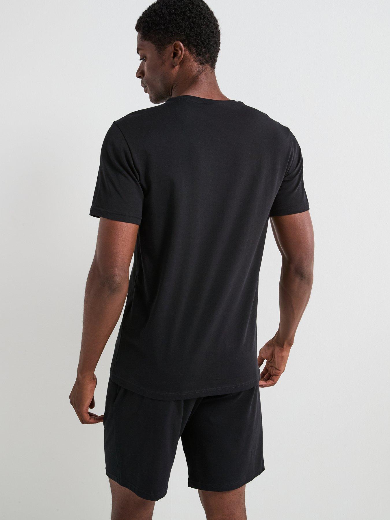 stillFront image of emporio-armani-bodywear-endurance-shortie-pyjama-set-black