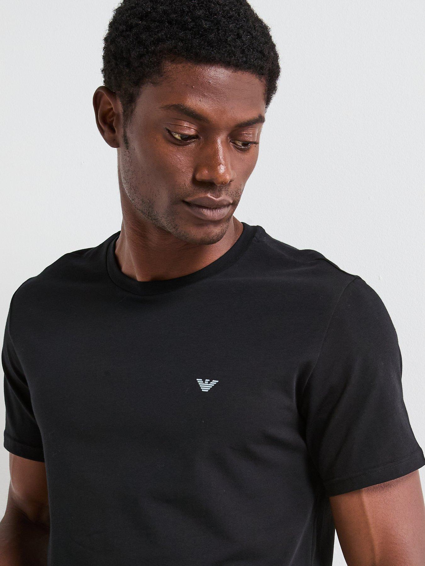  image of emporio-armani-bodywear-endurance-shortie-pyjama-set-black